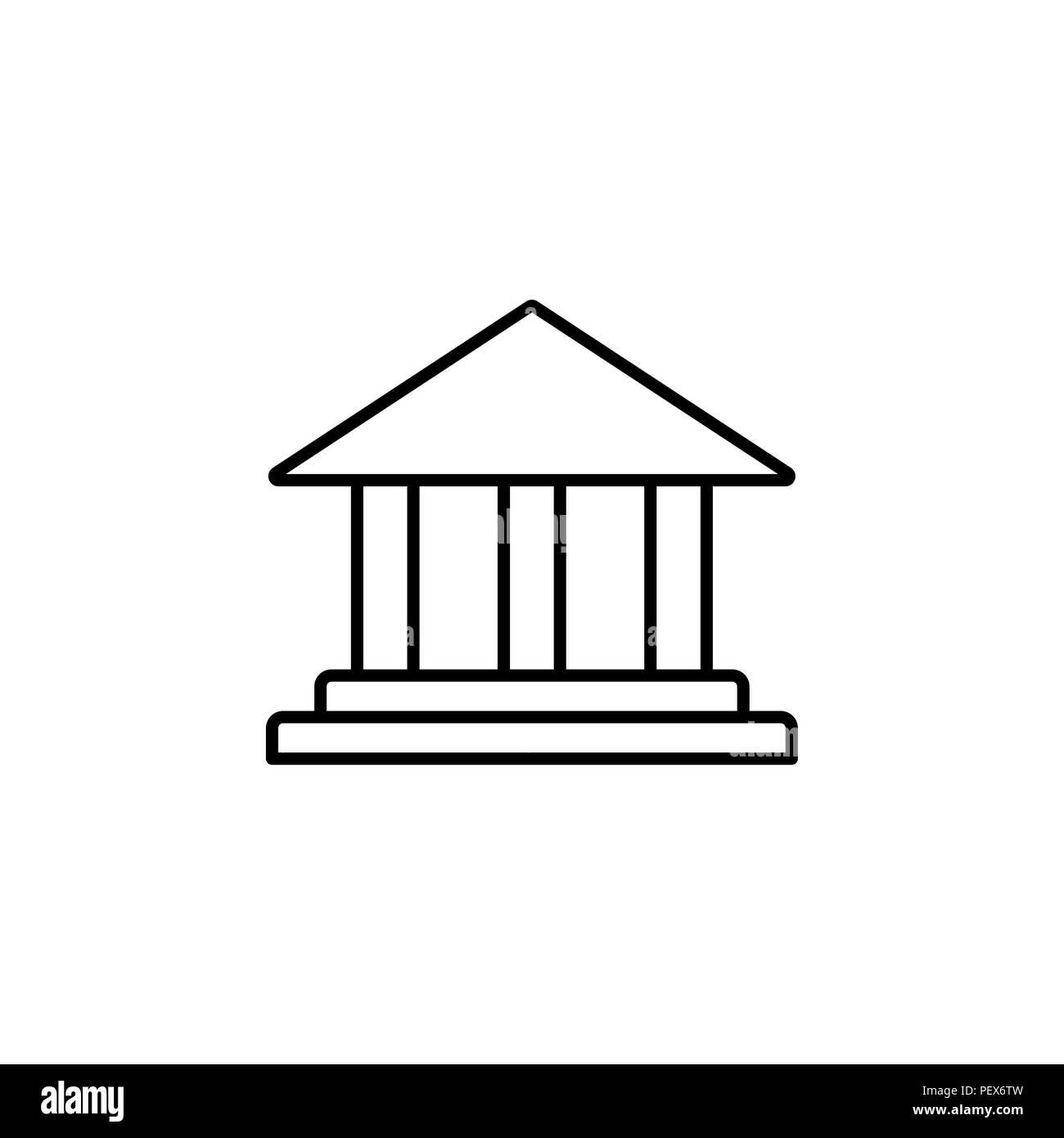 Edificio del museo icono. ilustración vectorial negro sobre fondo blanco. Ilustración del Vector