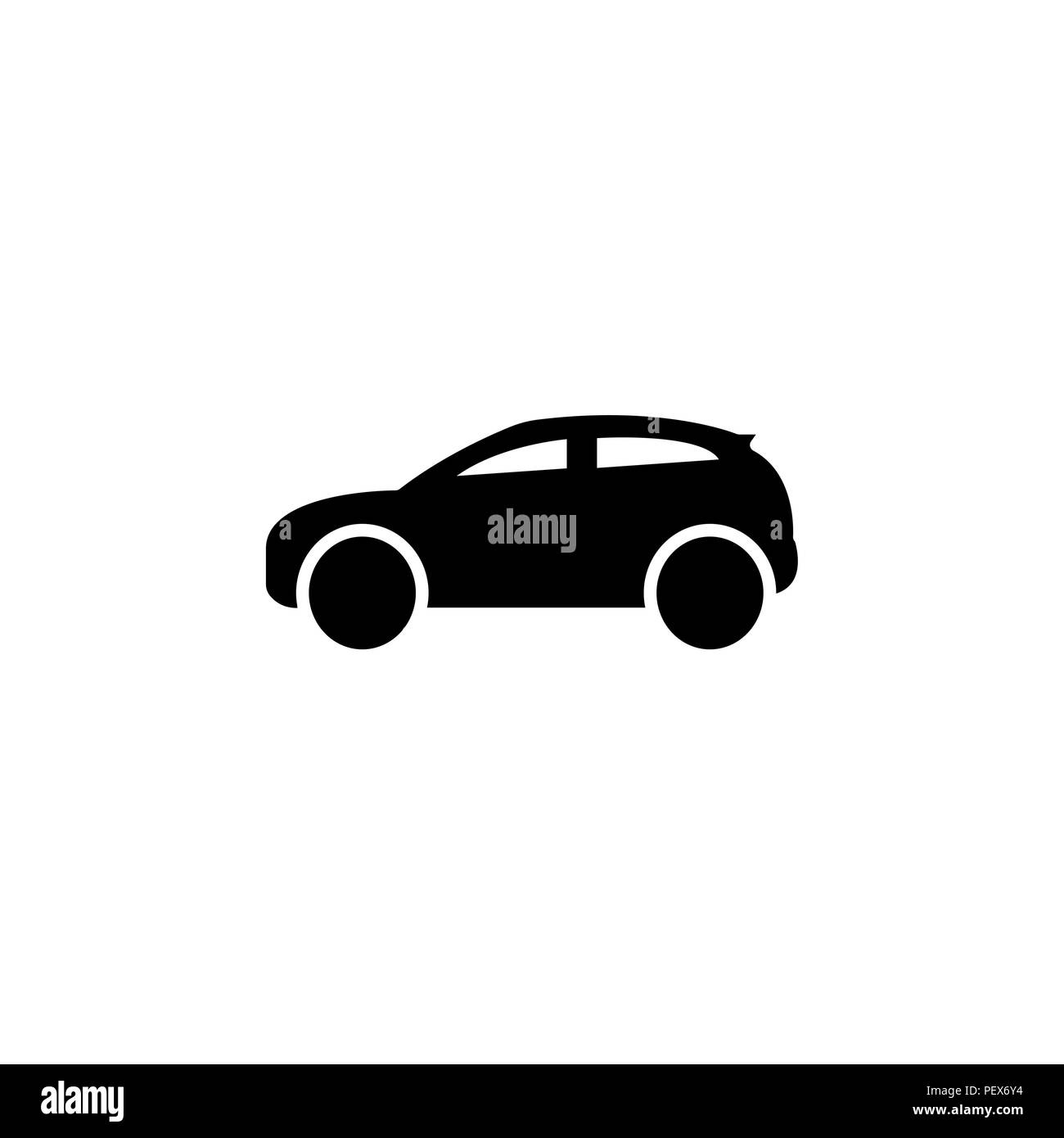 Icono de coche. Ilustración vectorial negro sobre fondo blanco Imagen  Vector de stock - Alamy