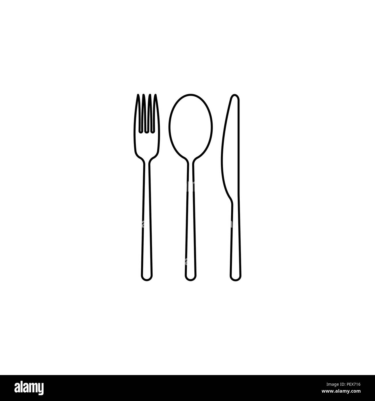 Menú Icono de línea vector negro sobre fondo blanco Imagen Vector de