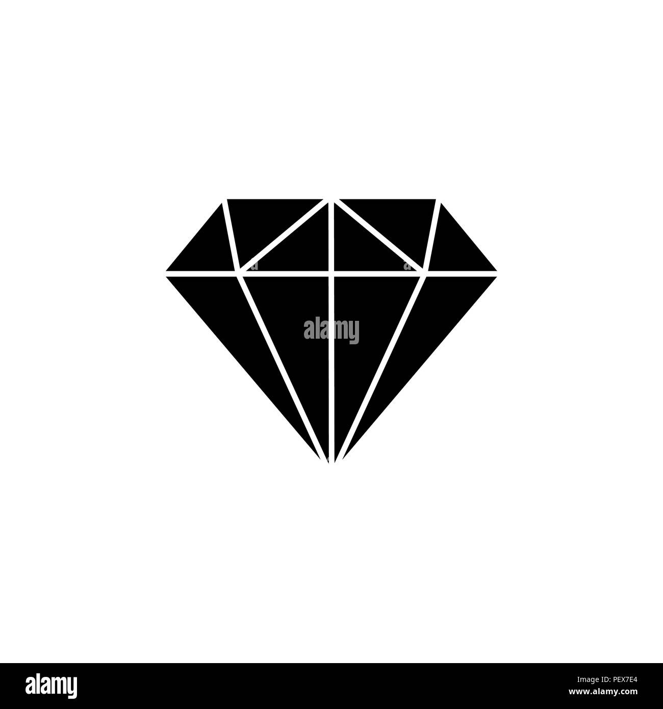 Vector icono de diamante negro sobre un fondo blanco Imagen Vector de stock  - Alamy