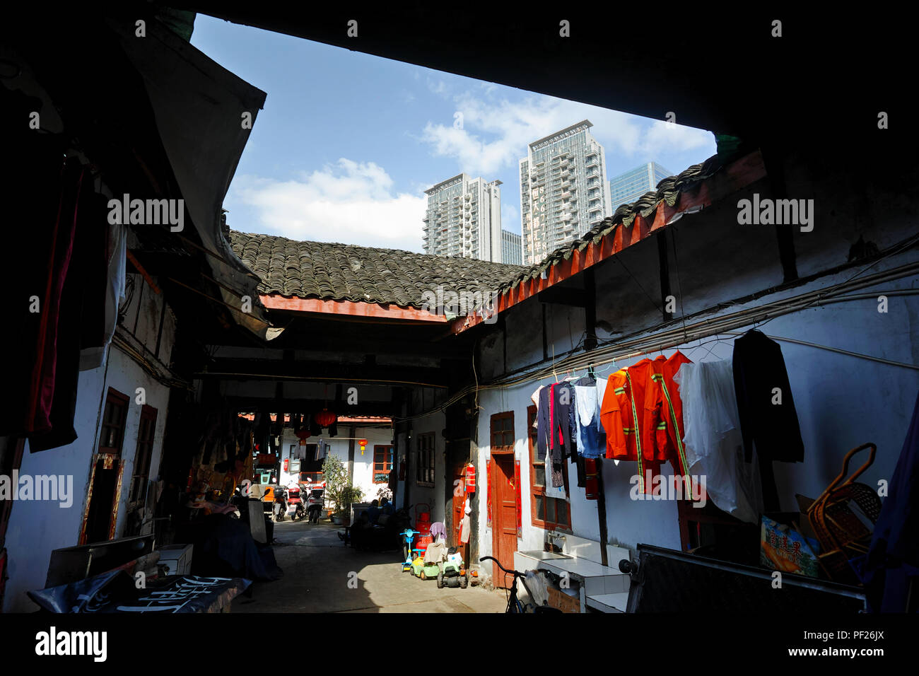 La vida de Chengdu, Sichuan, la ciudad más grande en el sudoeste de China. Foto de stock