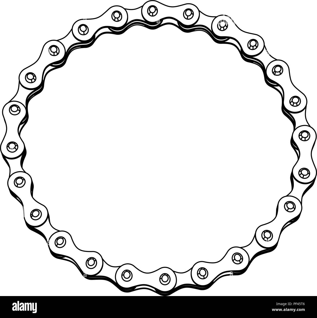 Cadena de bicicleta, en forma de círculo. Diseño 3D Imagen Vector de stock  - Alamy
