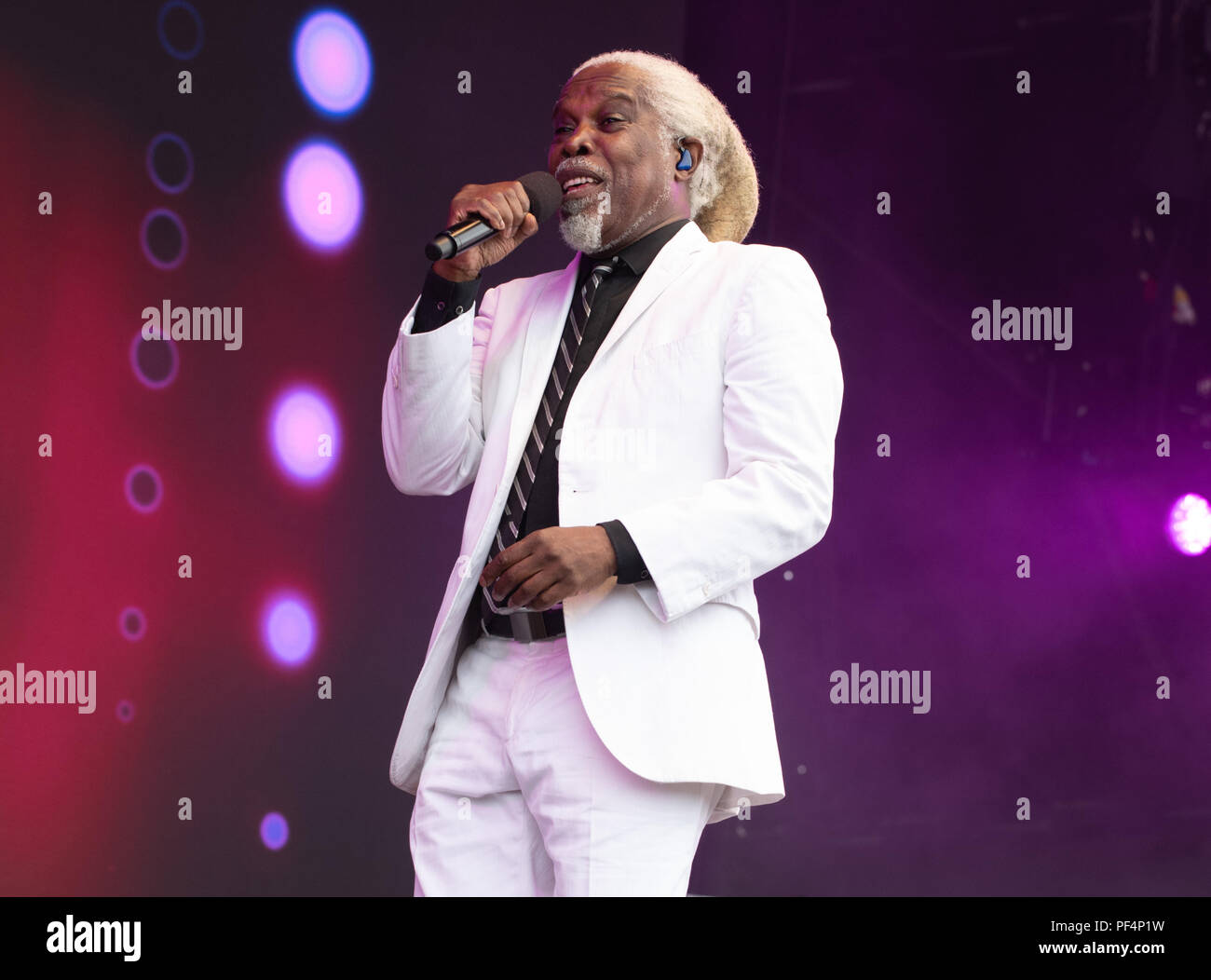 En Henley-on-Thames, Reino Unido. 18 Aug, 2018. Billy Ocean realiza en Rewind Festival South - Día uno - al templo Isla Meadows, Henley-on-Thames, Oxfordshire, Sábado 18 de agosto de 2018 Foto de Keith Mayhew Crédito: KEITH MAYHEW/Alamy Live News Foto de stock