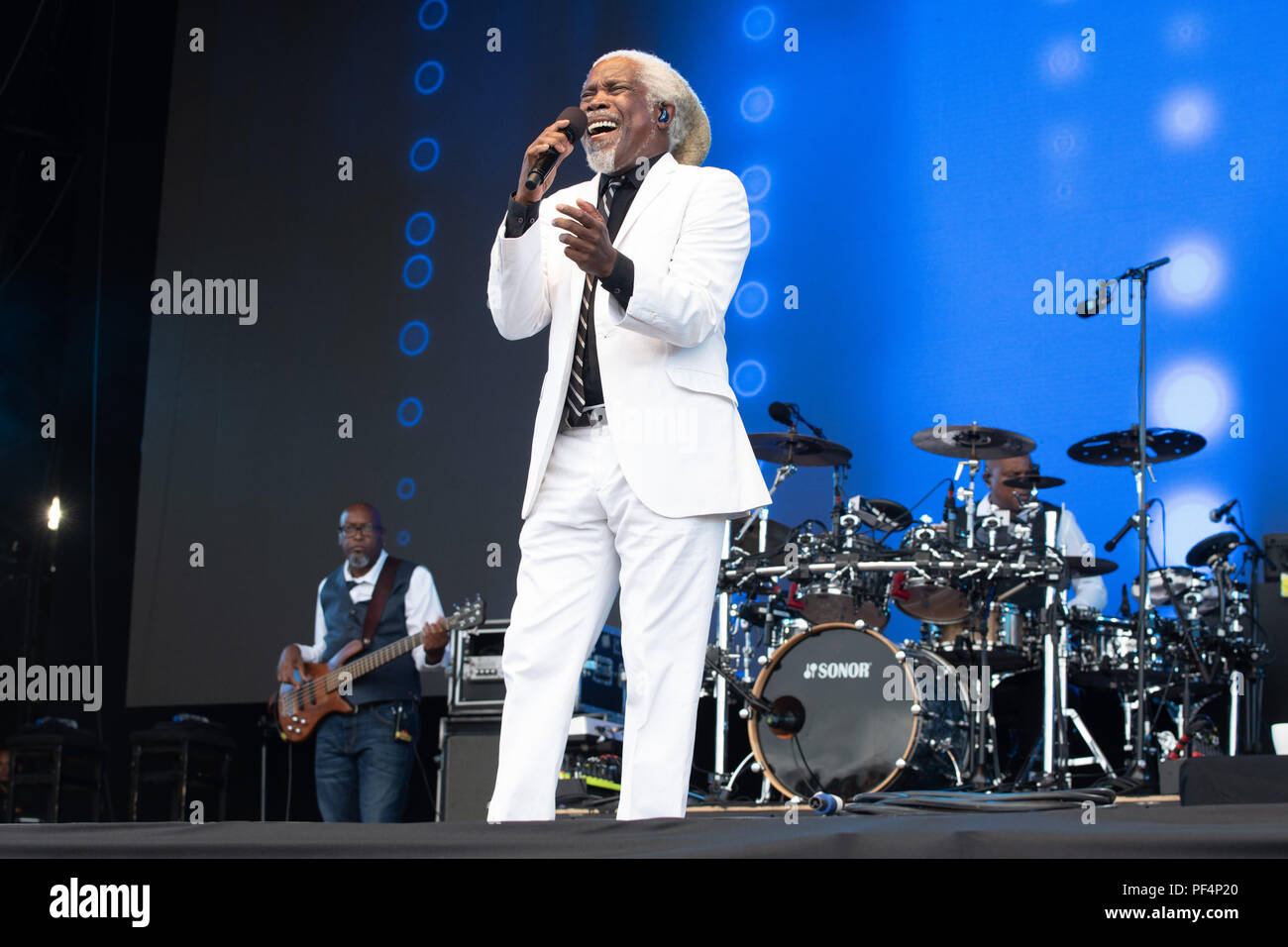 En Henley-on-Thames, Reino Unido. 18 Aug, 2018. Billy Ocean realiza en Rewind Festival South - Día uno - al templo Isla Meadows, Henley-on-Thames, Oxfordshire, Sábado 18 de agosto de 2018 Foto de Keith Mayhew Crédito: KEITH MAYHEW/Alamy Live News Foto de stock