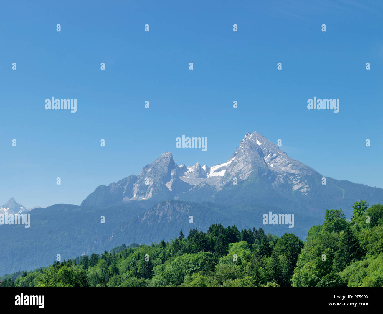 Blick auf den Watzmann, Berchtesgaden, Berchtesgadener Land, Oberbayern, Bayern, Deutschland, Europa | monte Watzmann, Berchtesgaden, Berchtesgadener Foto de stock
