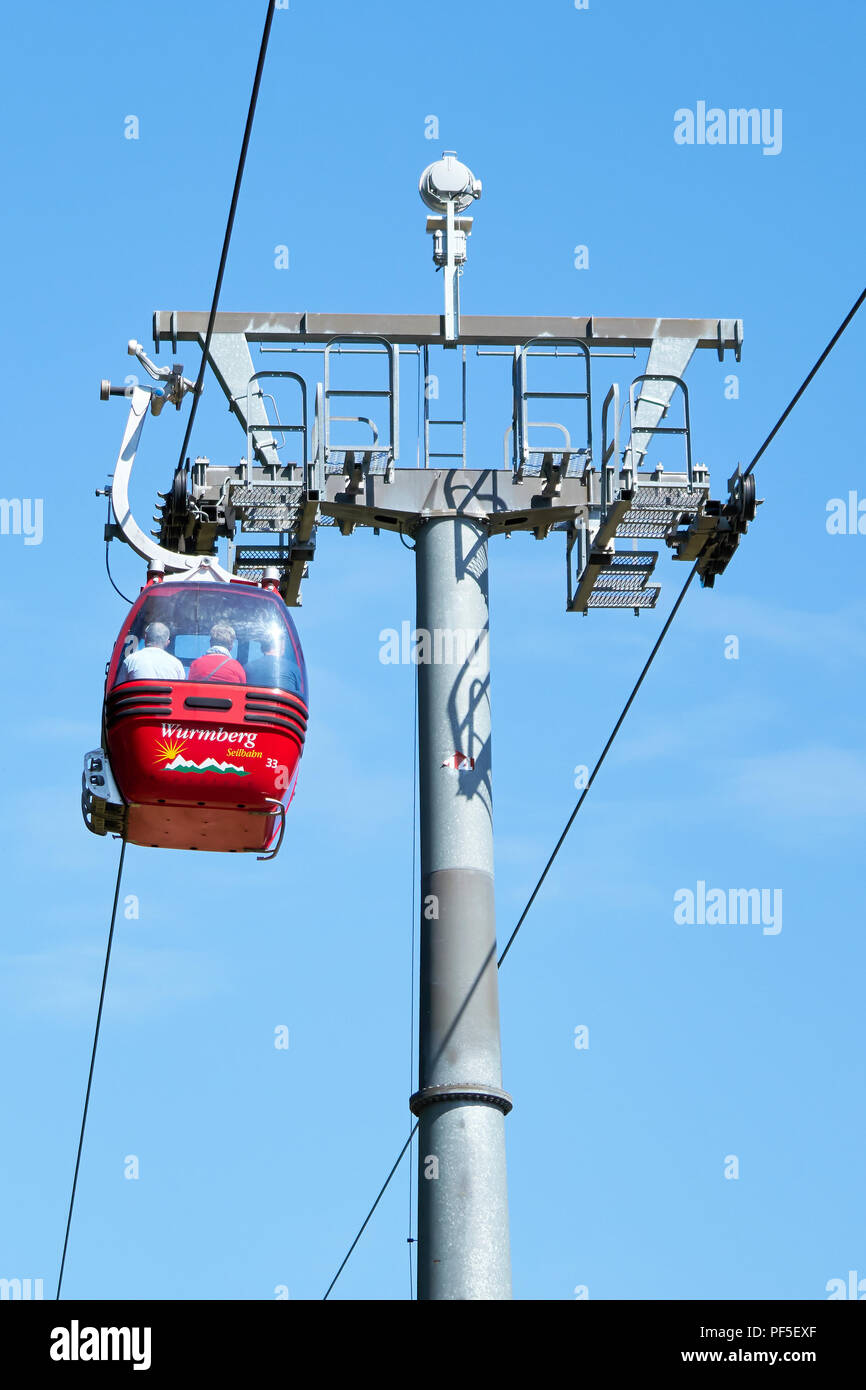 En teleférico en Braunlage Wurmberg en el Parque Nacional de Harz Foto de stock
