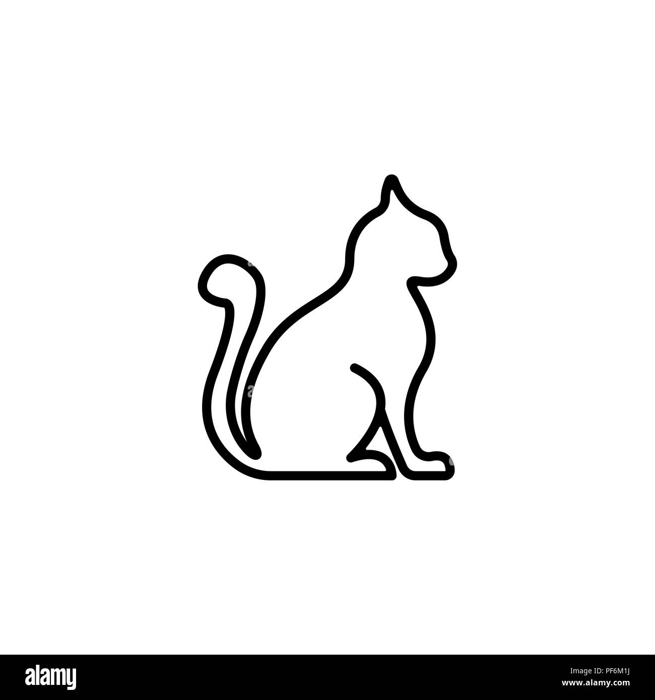 Icono línea Silueta de gatos; cat Imagen Vector de stock - Alamy