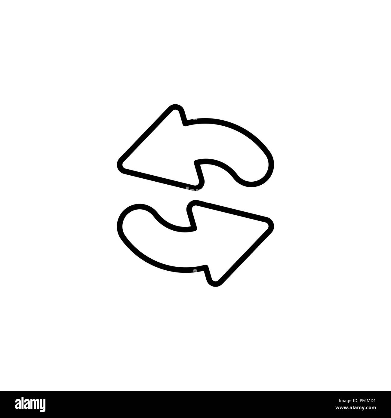 Icono de línea Web. Actualizar; dos flechas circulares Imagen Vector de  stock - Alamy