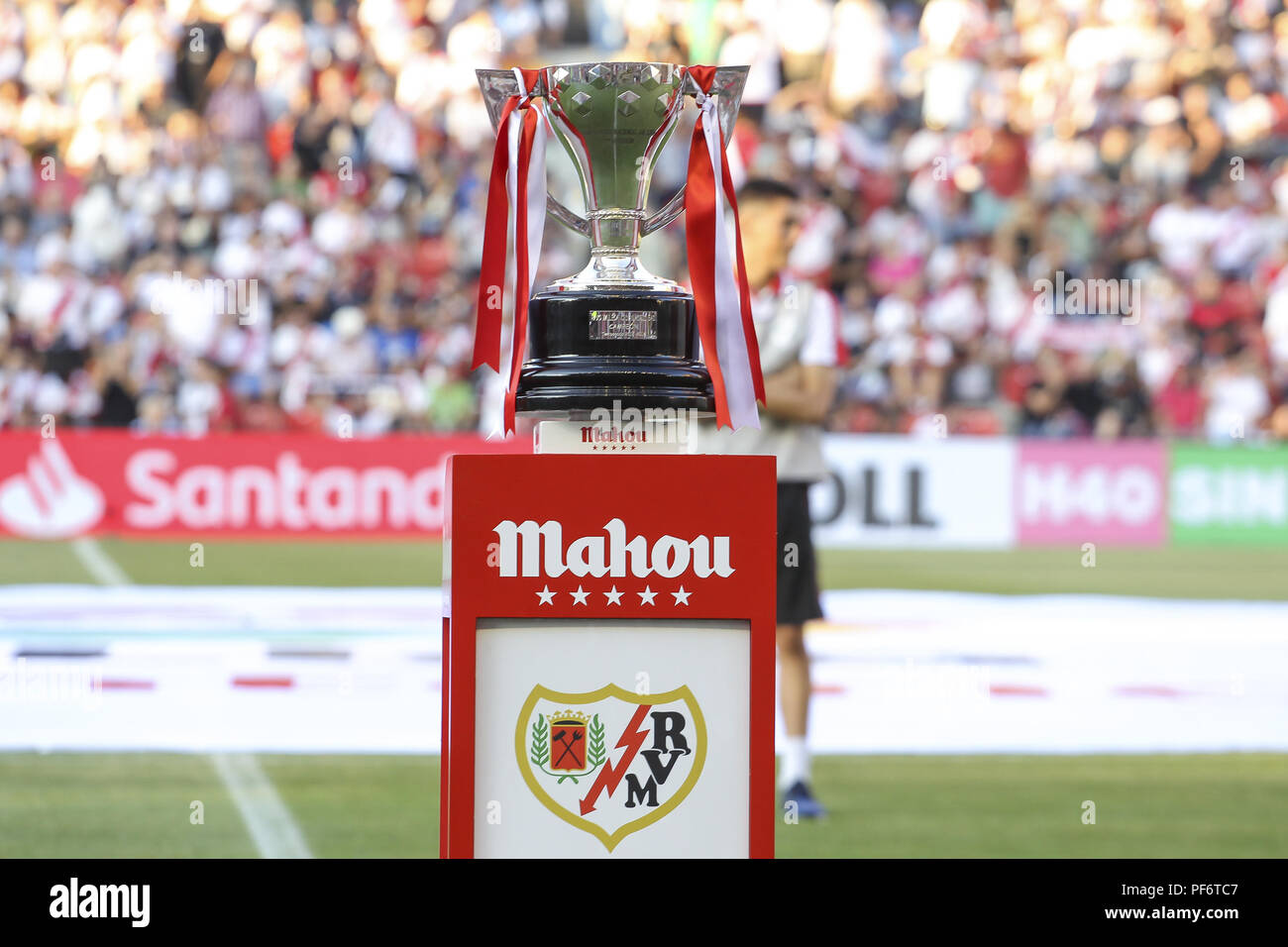 Trofeo de Liga durante la liga española, la Liga, partido de fútbol entre el Rayo Vallecano y Sevilla FC el 19 de agosto de 2018, en el Estadio en
