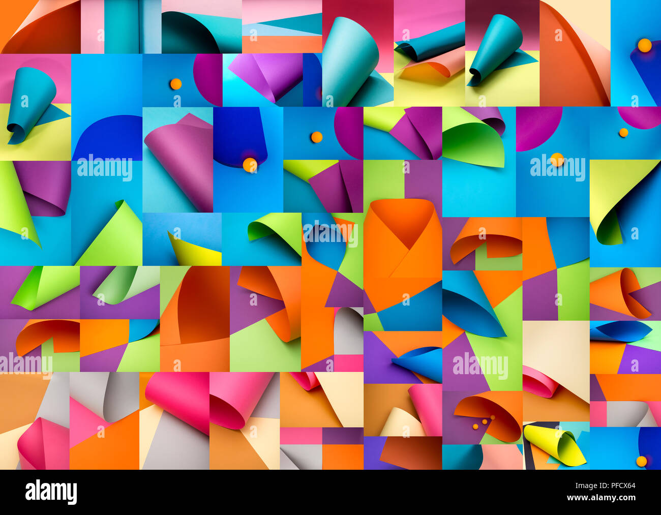 Collage de resumen antecedentes a partir de hojas de papel de colores, para  decoración, para el diseño de texto, para plantilla Fotografía de stock -  Alamy