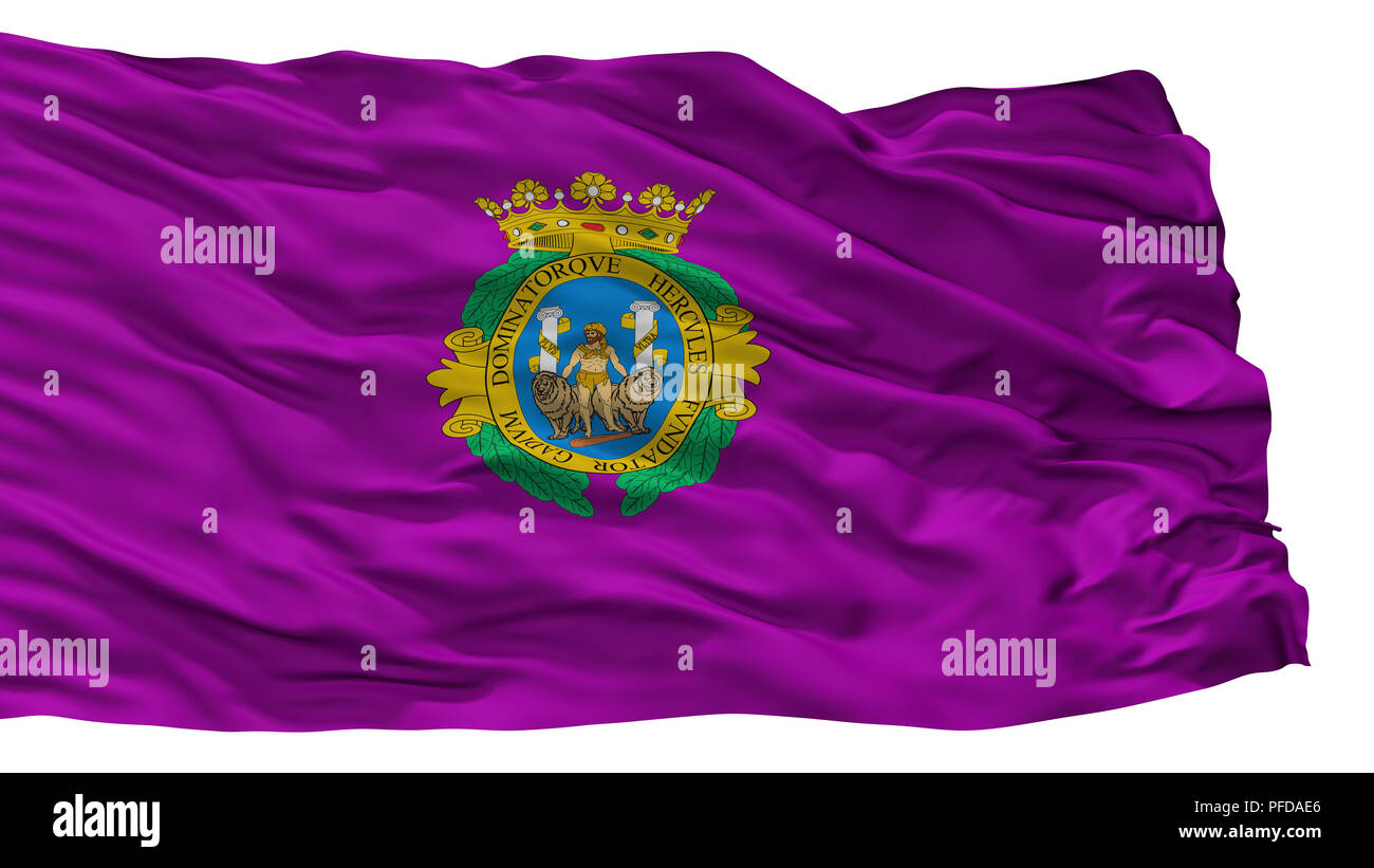 La bandera de la ciudad de Cádiz, España, aislado sobre fondo blanco