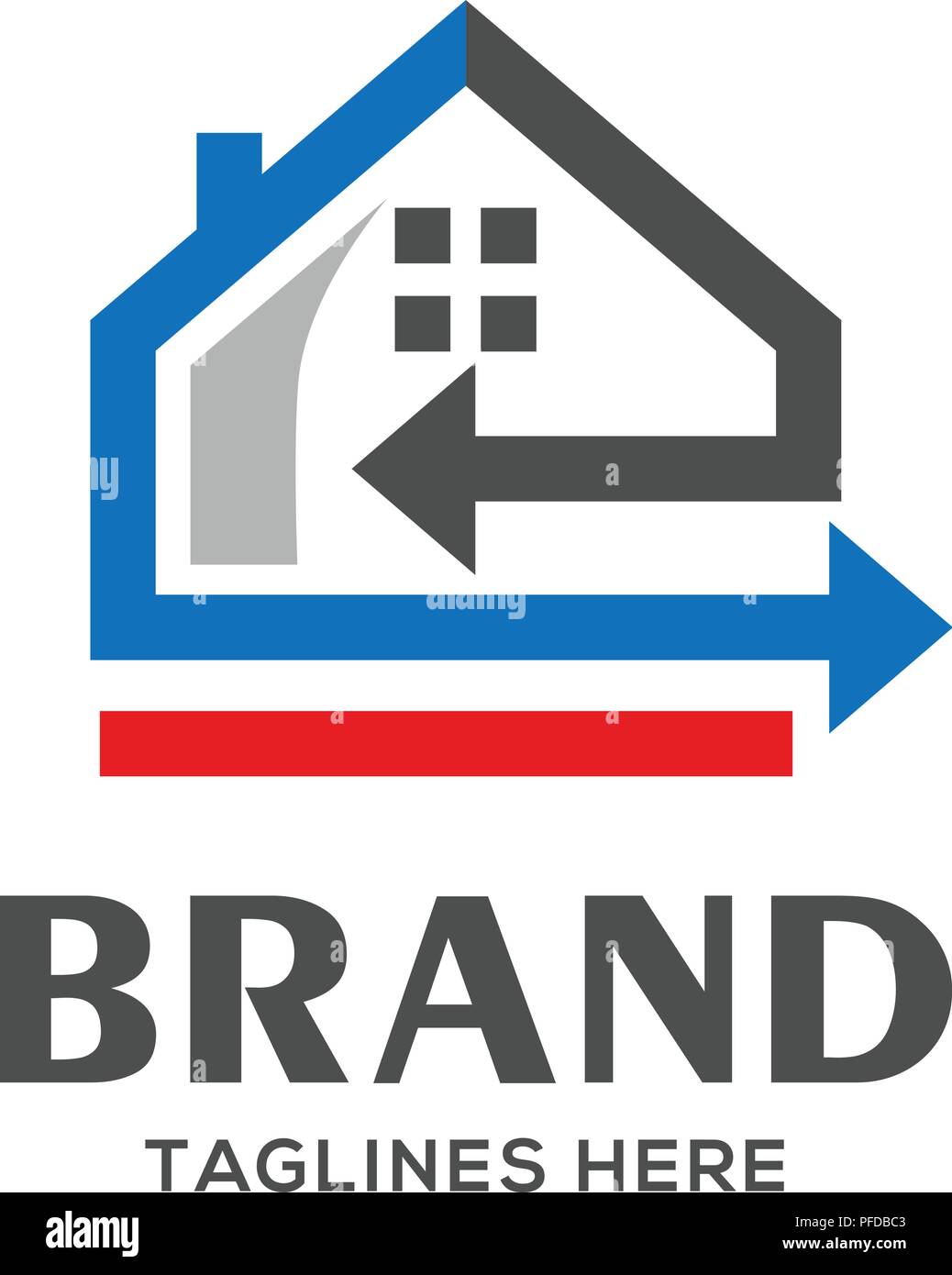 Logotipo del préstamo casero, Real estate vector logo, casa con ventana casa simple símbolo, inmo construcción logo Ilustración del Vector