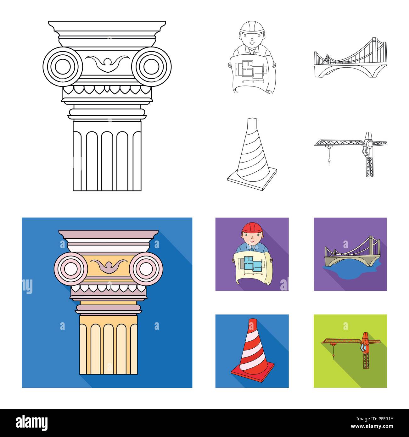 Columna Master Con Dibujo Puente Indice De Cono Iconos