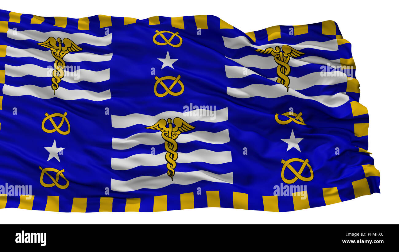 La bandera de la ciudad de Brisbane, Australia, aislado sobre fondo blanco Fotografía de stock