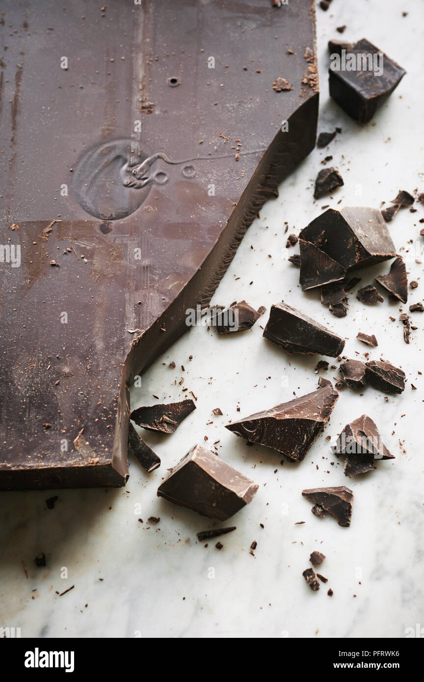 Barra de chocolate oscuro Foto de stock