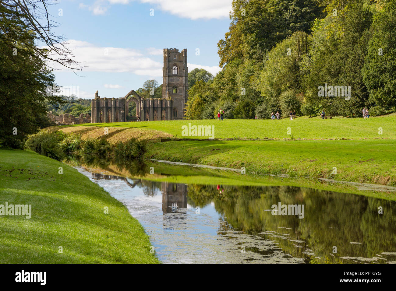 Fountains Abbey en Ripon, North Yorkshire. Foto de stock