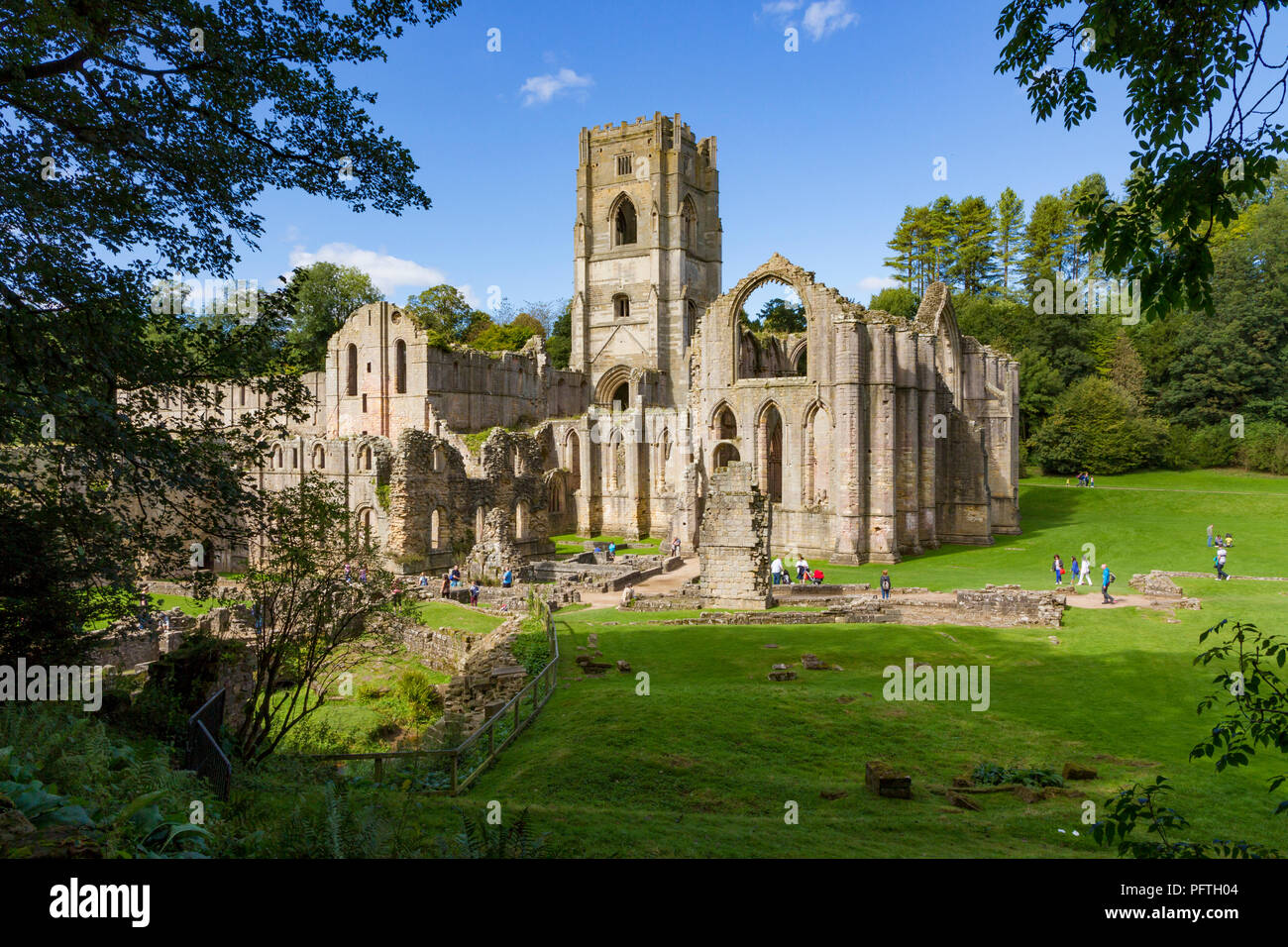 Fountains Abbey en Ripon, North Yorkshire. Foto de stock