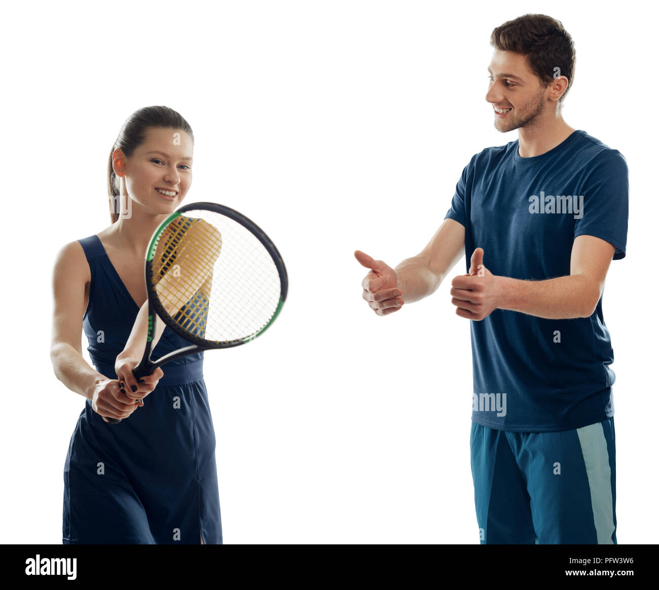 Aprendiendo a jugar tenis fotografías e imágenes de alta resolución - Alamy