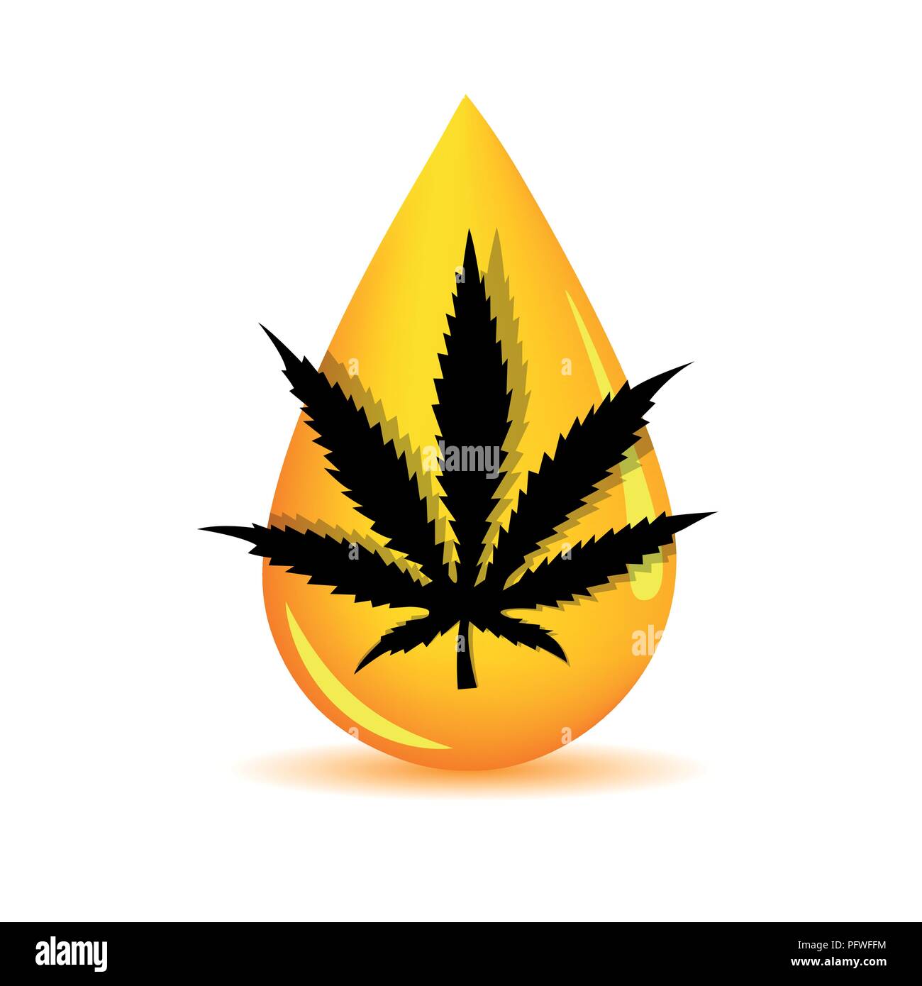 Silueta de gota de aceite de cannabis medicina ilustración vectorial EPS10 Ilustración del Vector