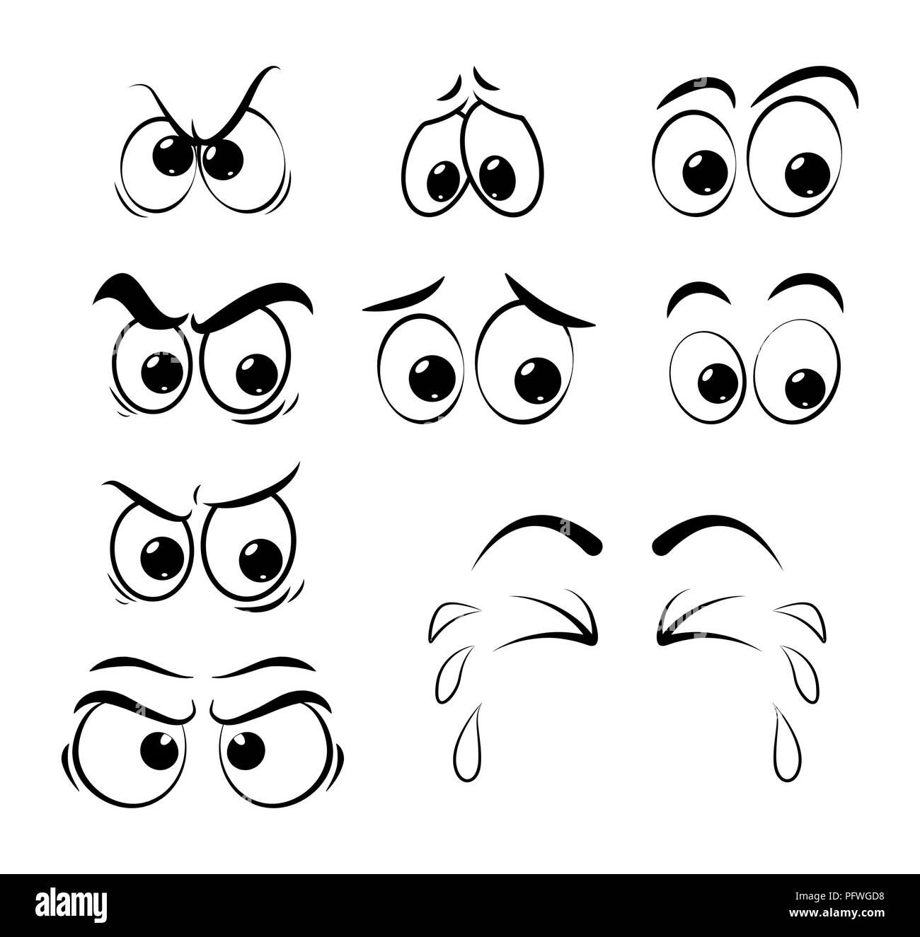Dibujos animados enojados ojos vectores Imágenes recortadas de stock - Alamy