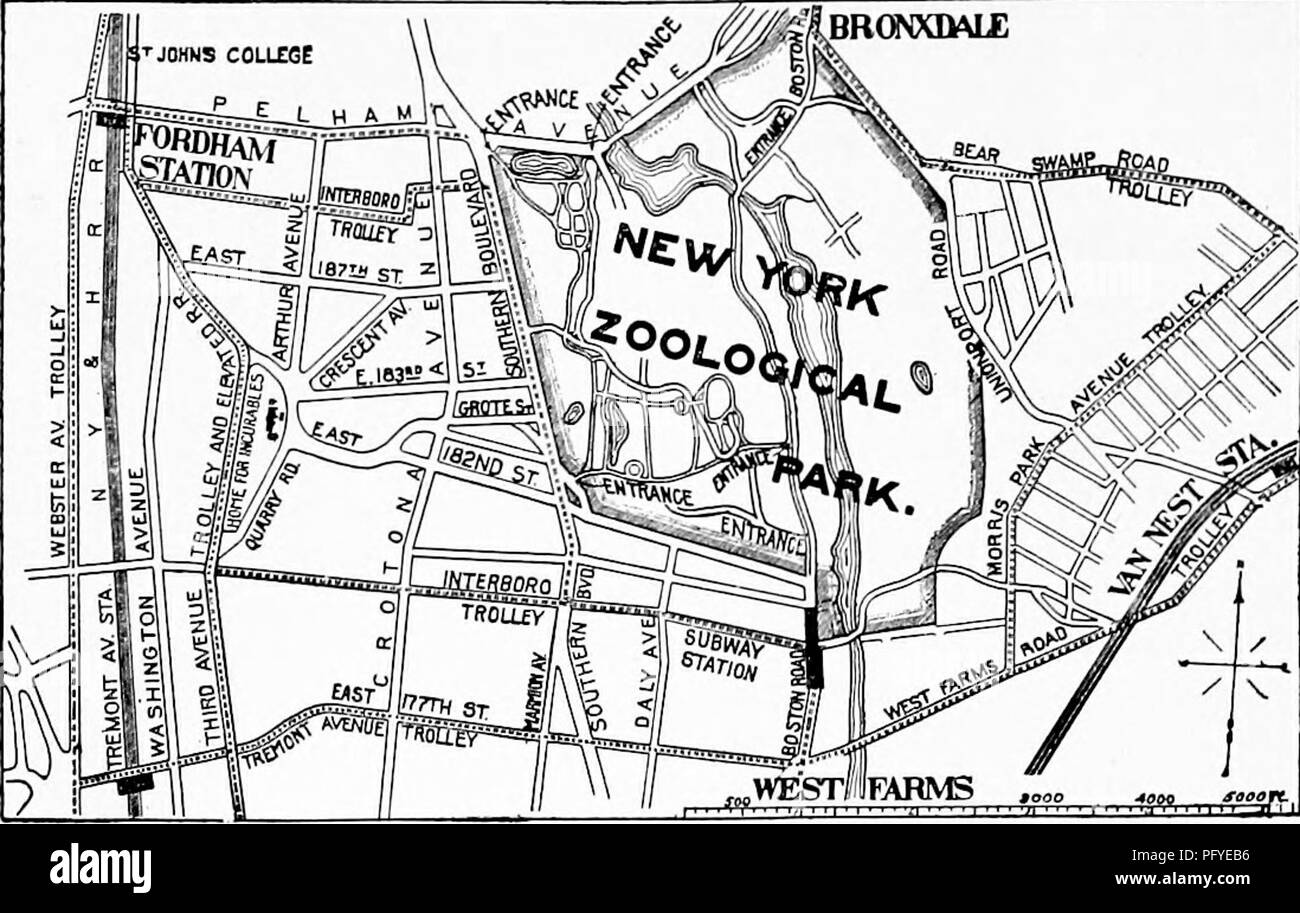 Popular guía oficial para el parque zoológico de Nueva York. El Parque  Zoológico de Nueva York. 16 popular guía oficial. Croquis de la Zoological  Park y alrededores. Medios de acceso. A