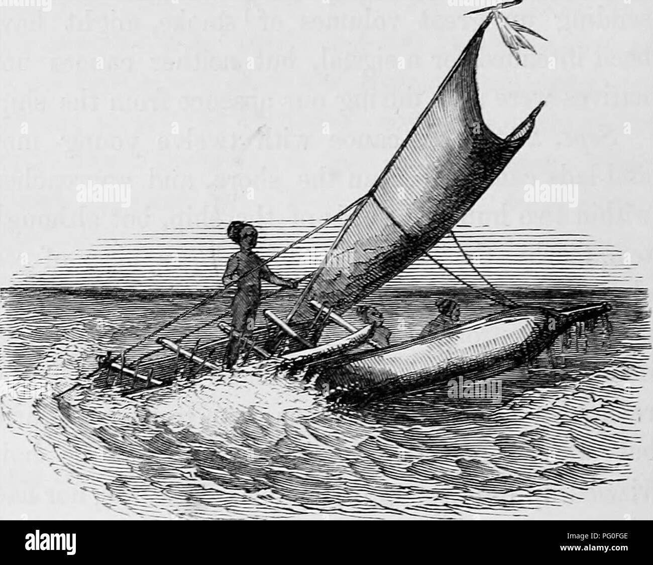 . Descripción del viaje del H.M.S. Cascabel, comandada por el difunto Capitán Owen Stanley durante los años 1846-50 : a la que se añade el Sr. E.B. Kennedy la expedición para la exploración de la península de Cape York . Kennedy, Edmund Besley Corte, 1818-1848; Stanley, Owen; Cascabel (SHIP); historia natural. 294 nativos SE SALEN. He visto antes en una canoa tantos rostros guapos. Como una tela de nalgas llevaban una estrecha franja de tela blanca que pasa entre las piernas y sujeta a una cadena alrededor de la cintura^ pero era demasiado estrecho para servir como una hoja de parra. Entre sus ornamentos vimos collares de sm Foto de stock
