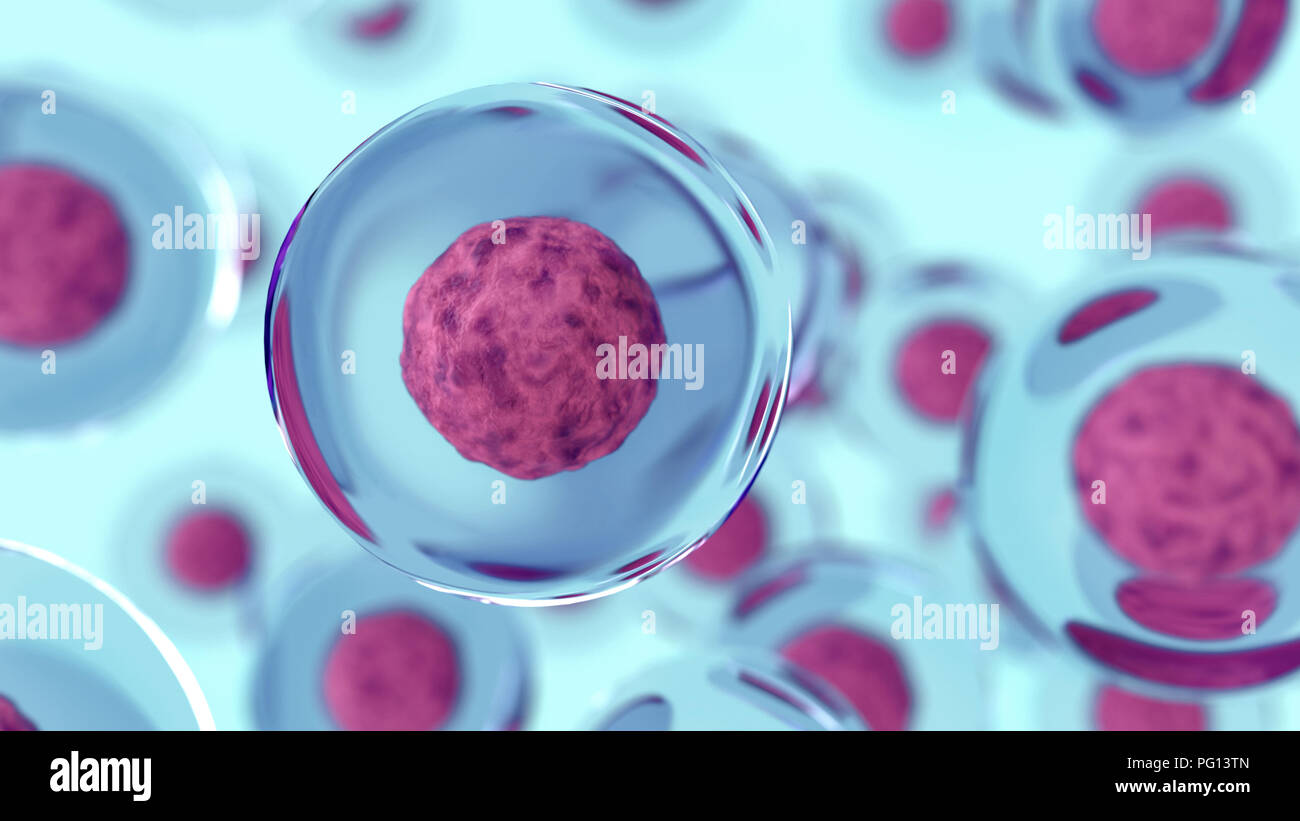 Representación 3D de las células, virus o molécula genética Foto de stock