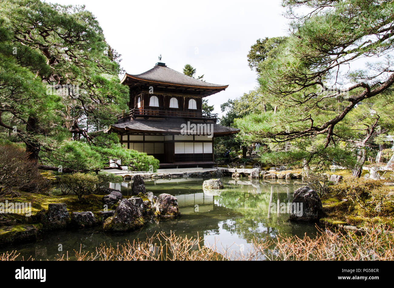 Higashiyama Jisho-ji templo Zen en Kyoto, Japón Foto de stock