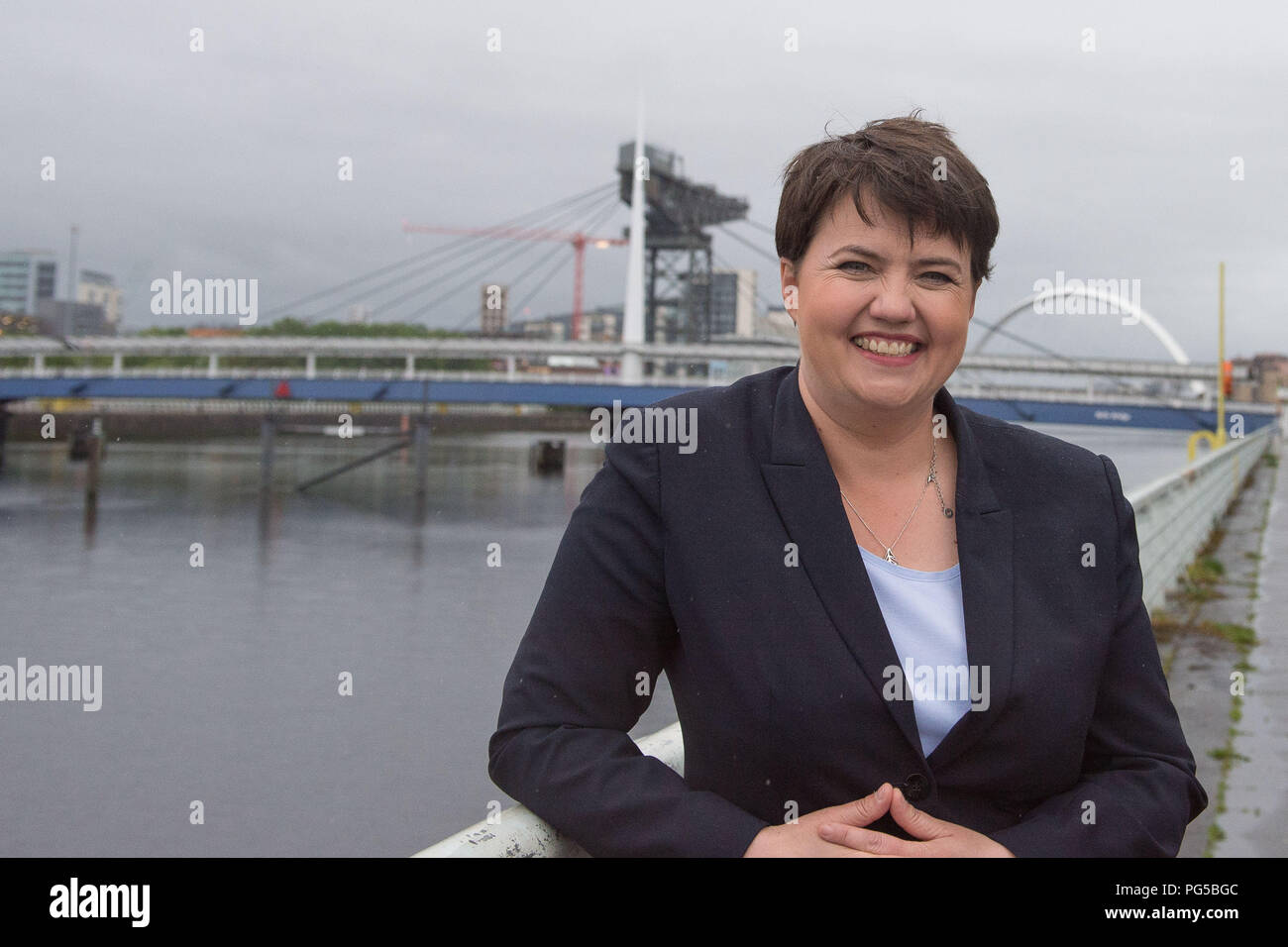 Ruth Davidson MSP - Líder del Conservador Escocés y el Partido Unionista, los estudios de la BBC en Glasgow, Escocia - 1 de junio de 2017 Foto de stock