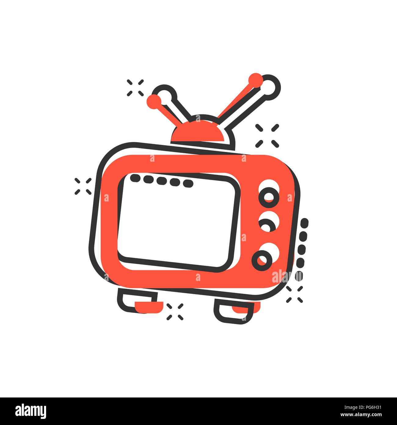 Icono del monitor de televisión de dibujos animados de vectores en el cómic de estilo. Pantalla de tv ilustración del concepto pictograma. Tv show business efecto splash concepto Imagen Vector de stock - Icono del monitor de televisión de dibujos animados de vectores en el cómic de estilo. Pantalla de tv ilustración del concepto pictograma. Tv show business efecto splash concepto Imagen Vector de stock -