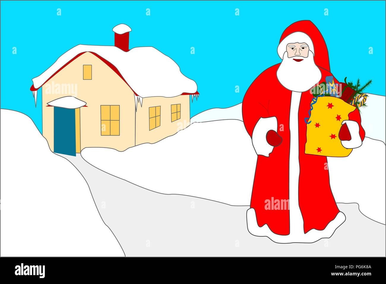 Ilustración infantil de Santa Claus Foto de stock