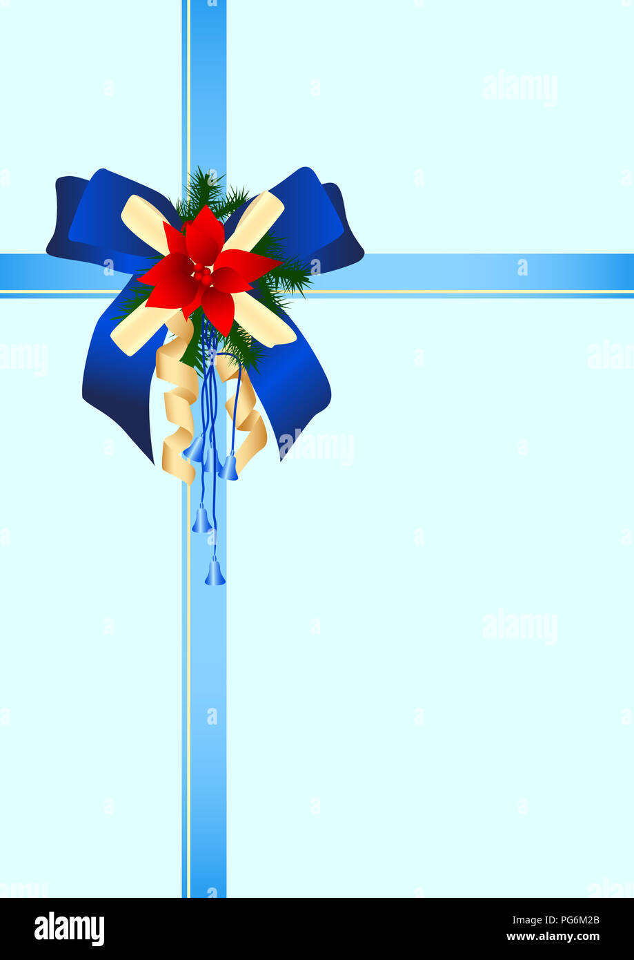 La imagen de un arco festivo y embalaje de regalo por navidad o celebraciones de tarjeta. Foto de stock