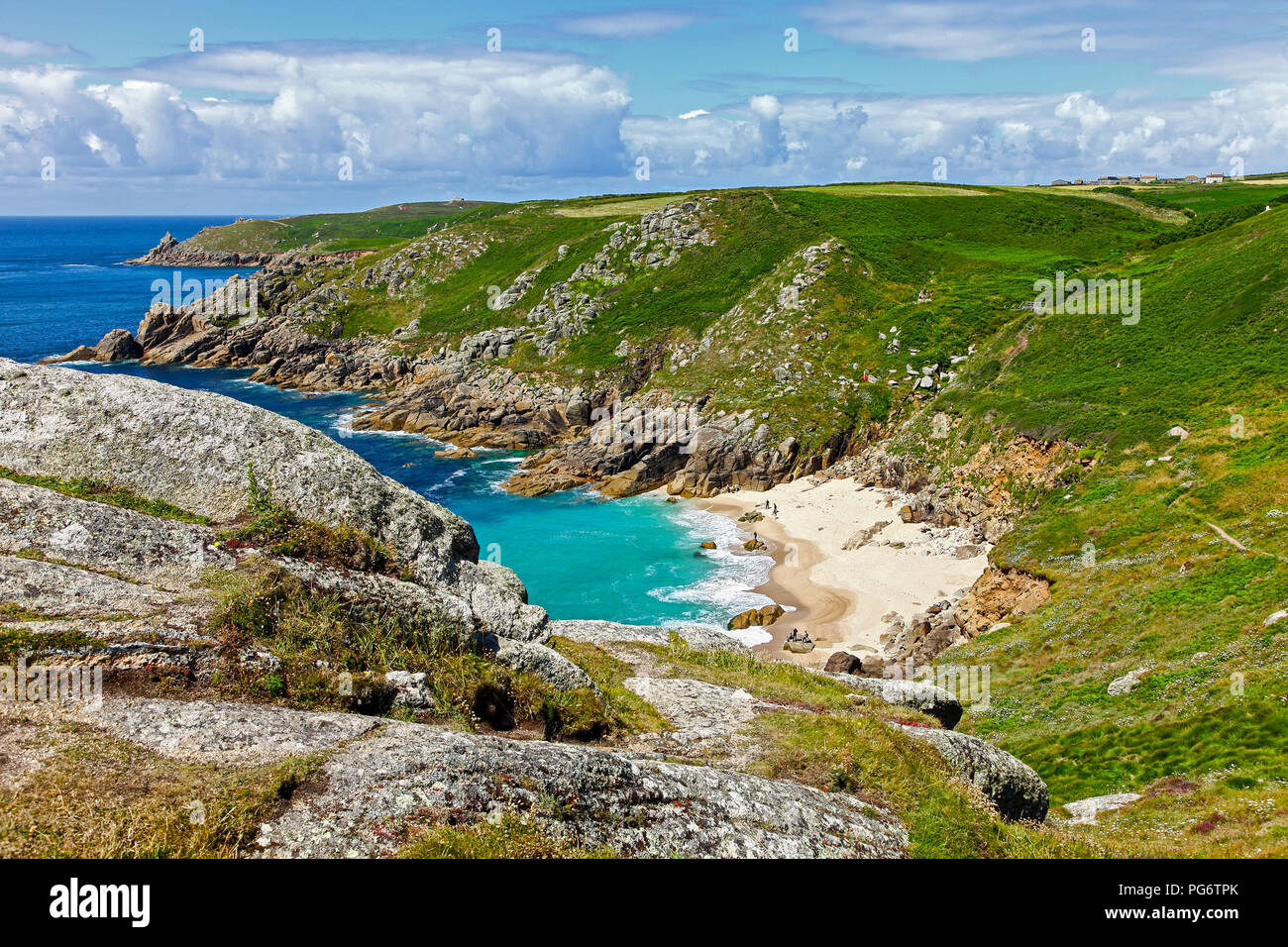 O Capilla Porthchapel Porth beach, Cornualles, en el Suroeste de Inglaterra, Reino Unido. Foto de stock