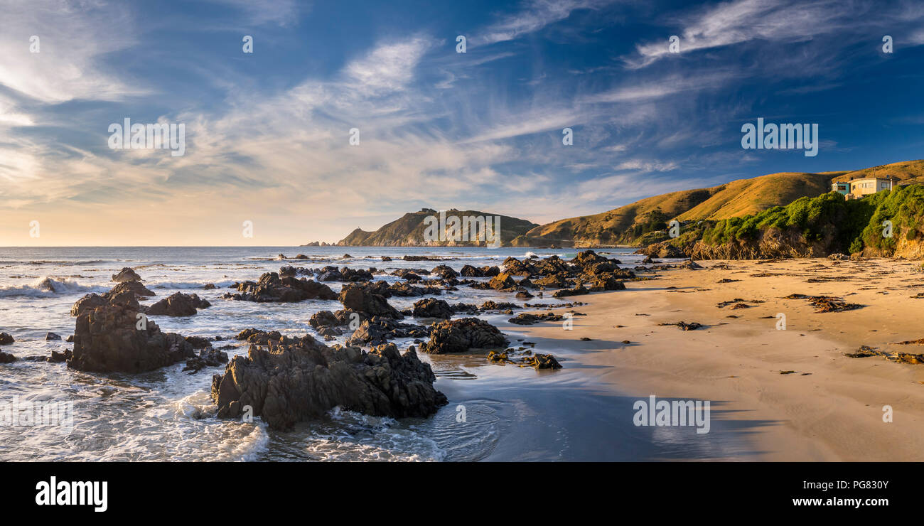 Nueva Zelanda, Isla del Sur, Sur de Ruta Escénica, Catlins, amanecer de Nugget Point Foto de stock
