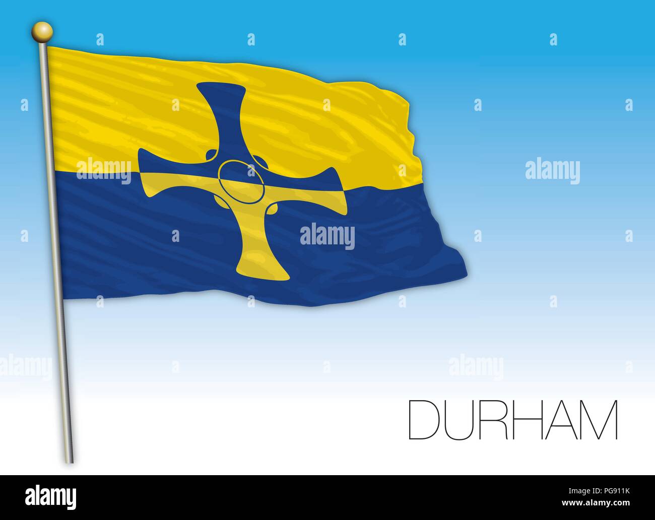 Bandera de Durham, Reino Unido, ilustración vectorial Ilustración del Vector
