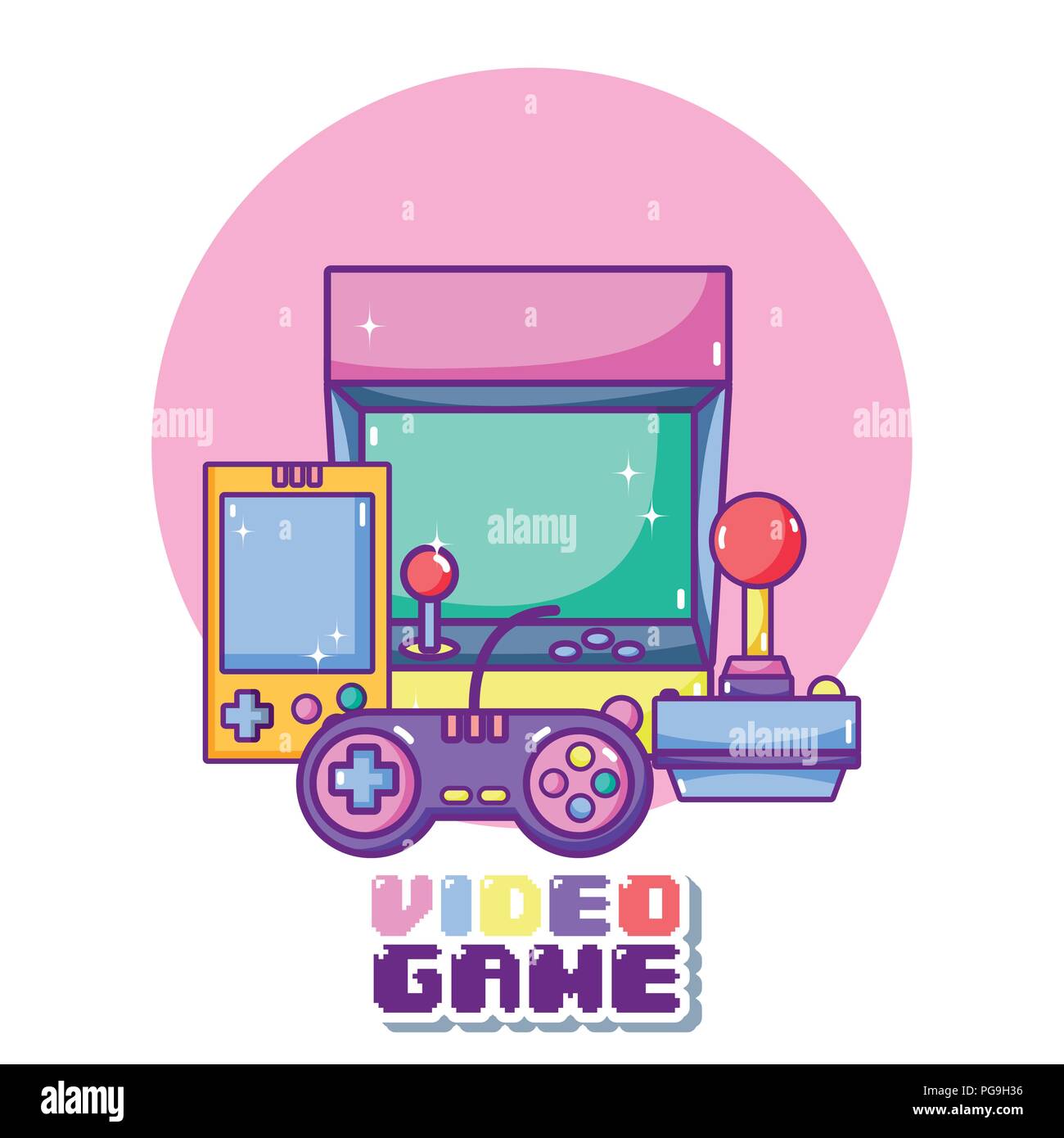 Concepto de dibujos animados de videojuegos Imagen Vector de stock - Alamy Concepto de dibujos animados de videojuegos Imagen Vector de stock - Alamy