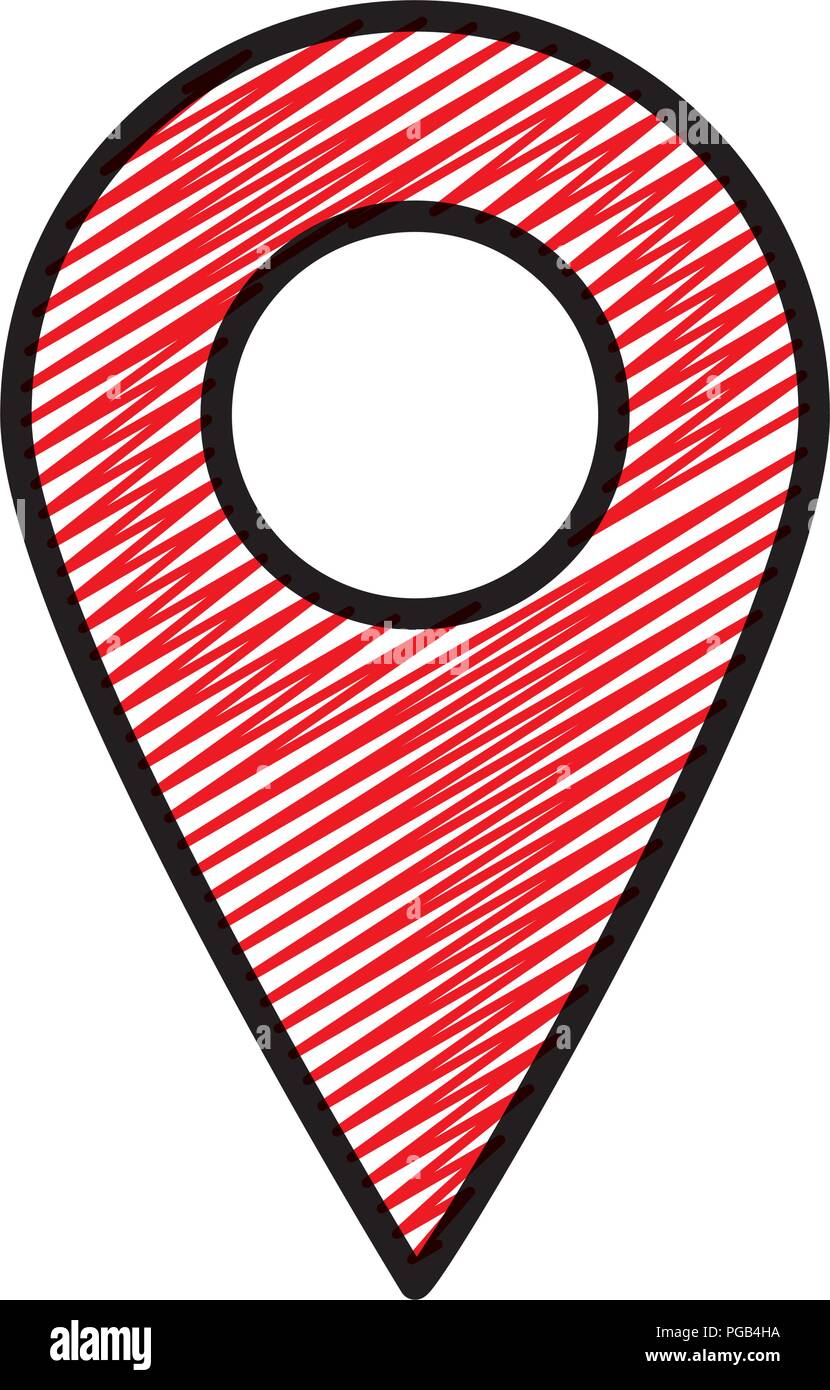 Doodle Simbolo De Ubicacion Geografia Mapa Direccion Imagen Vector De Stock Alamy