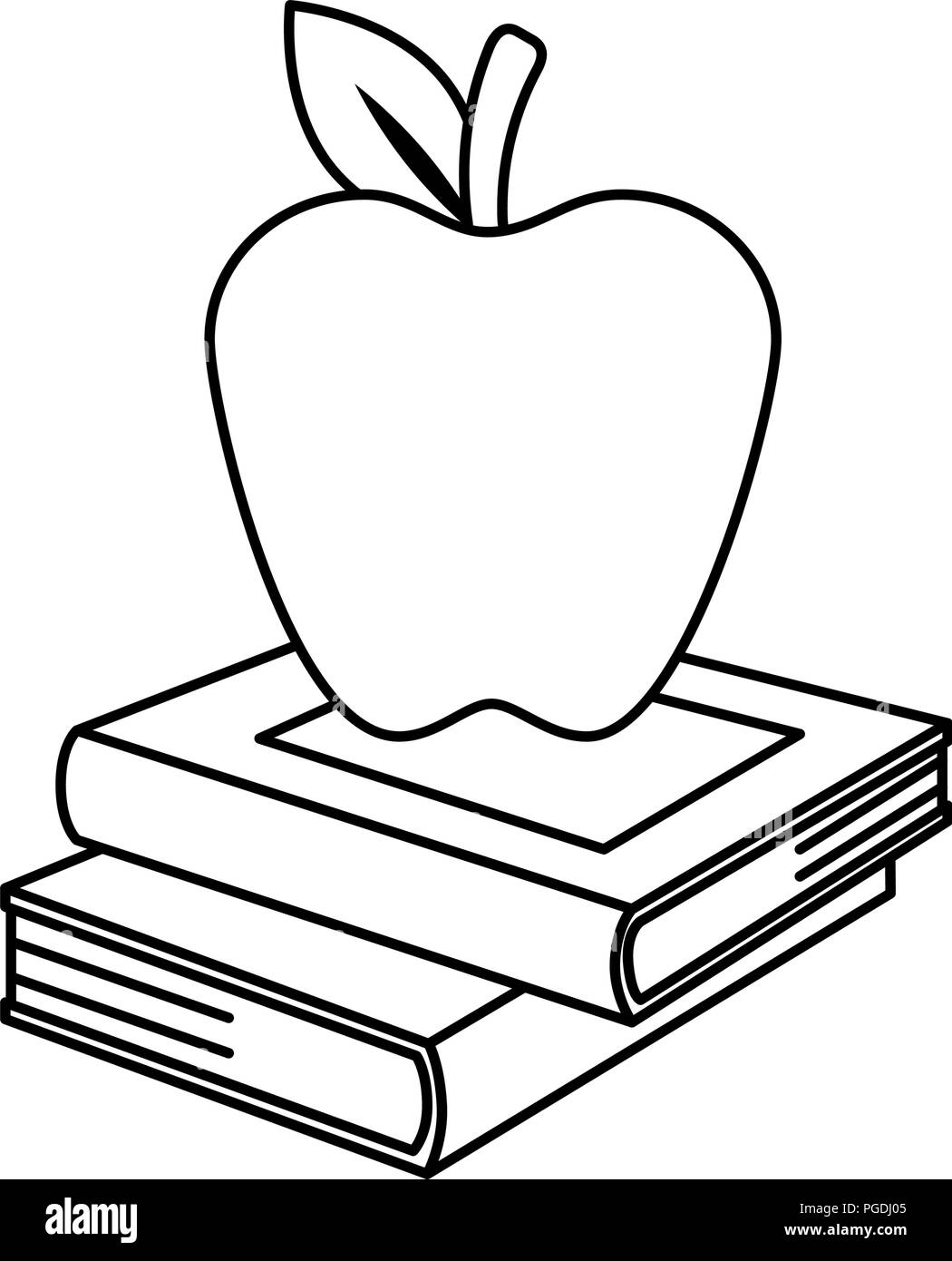 Libros de manzana Imágenes de stock en blanco y negro - Alamy