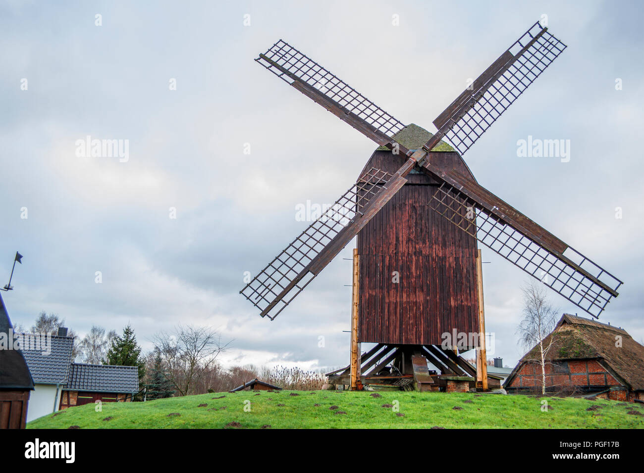 El molino de viento de Greifswald (Alemania) Foto de stock