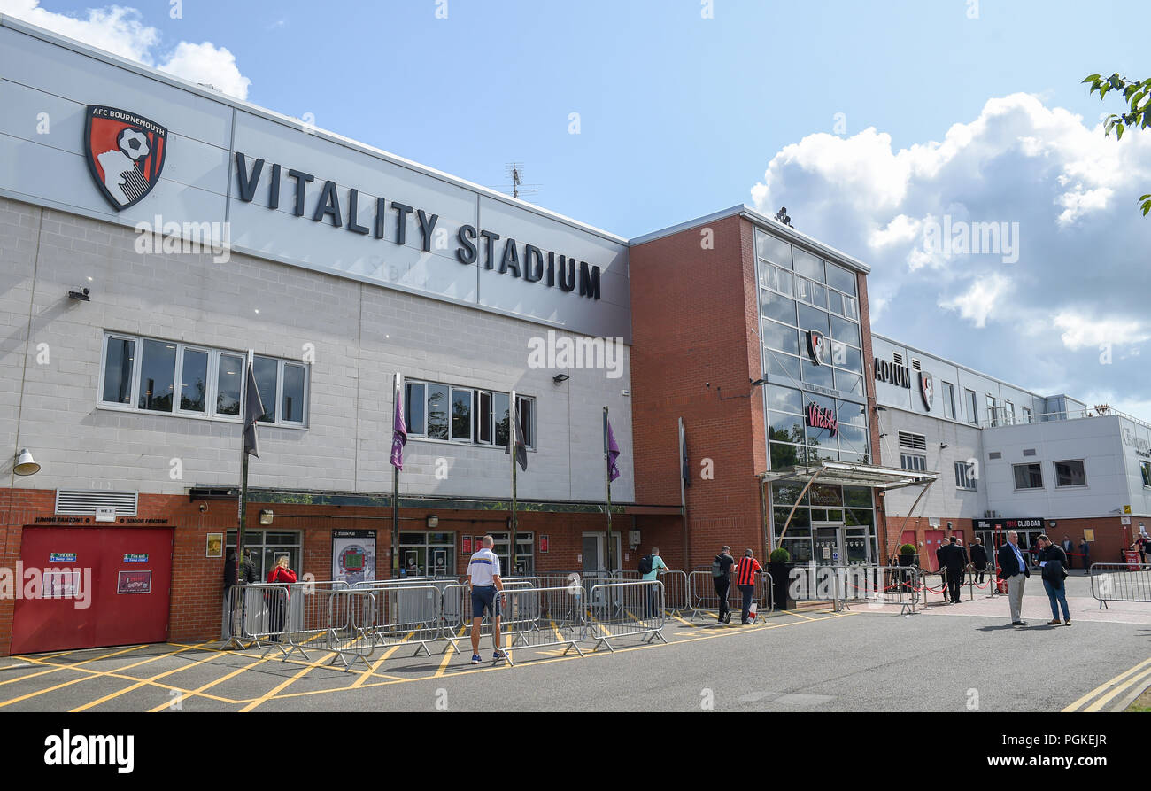 La vitalidad Stadium , anteriormente conocida como Dean Court en Kings Park inicio de AFC Bournemouth , 25 Aug 2018 Foto de stock