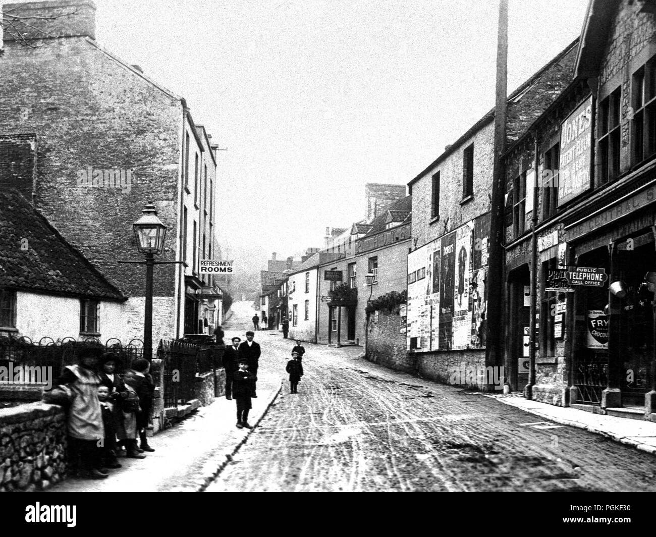 West Street, Banwell, 1900 Foto de stock