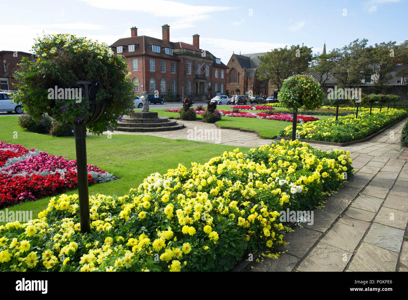 Jardines en flor, South Beach, Troon Ayrshire. Foto de stock