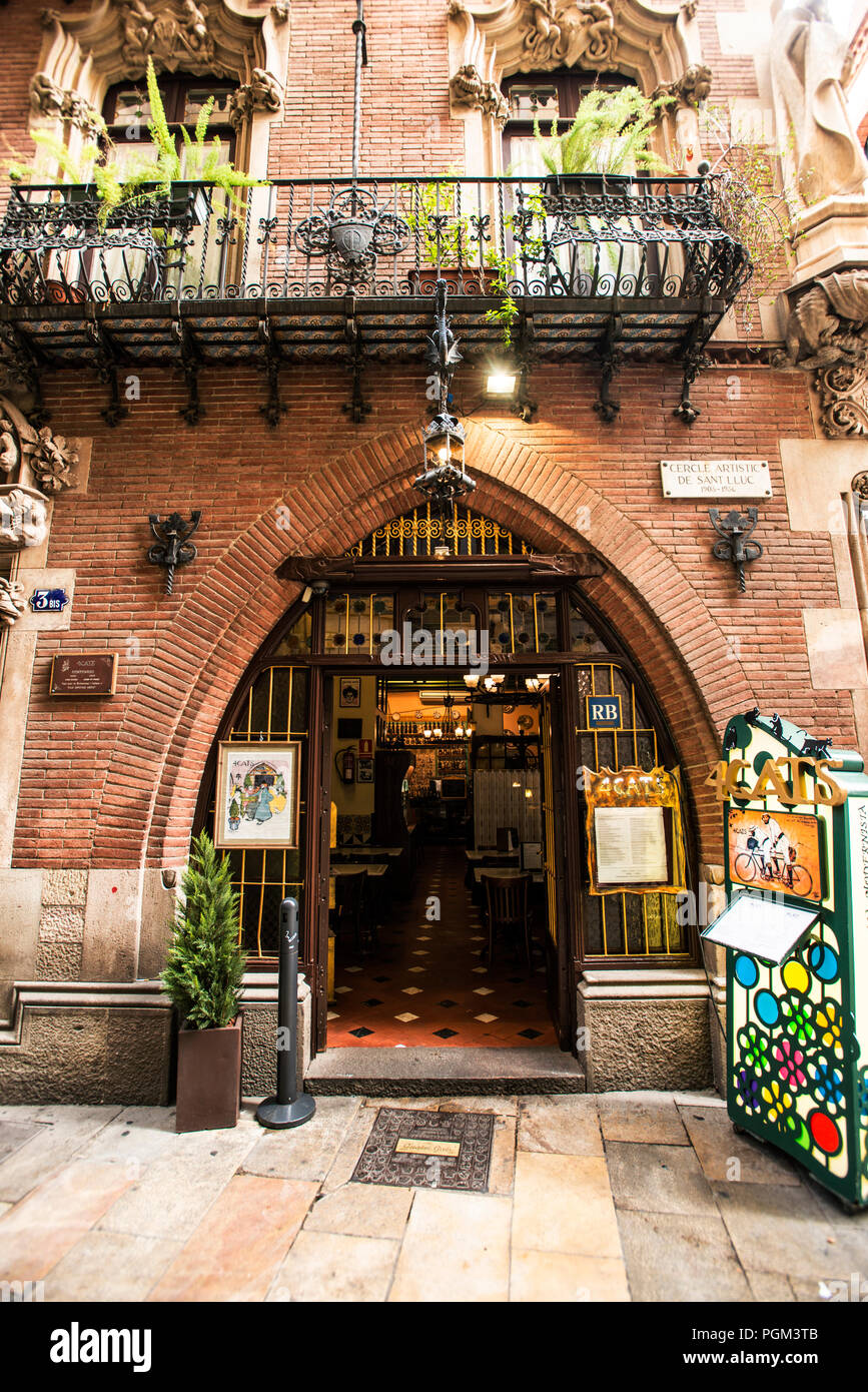 Los cuatro gatos' café en Barcelona Fotografía de stock - Alamy