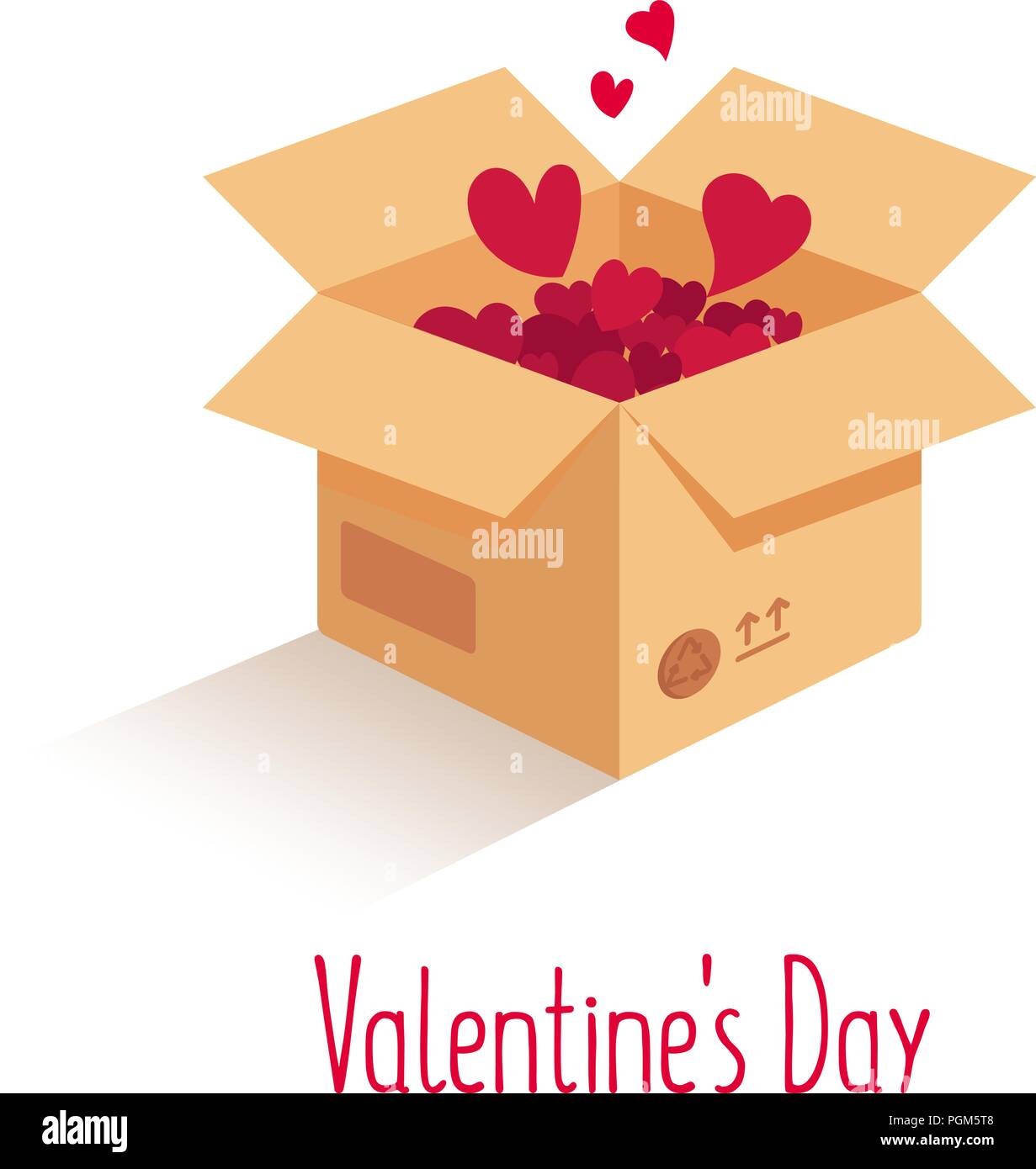 Caja con amor. Amor Vector box. Caja de sorpresas. Cuadro isométrica Imagen  Vector de stock - Alamy