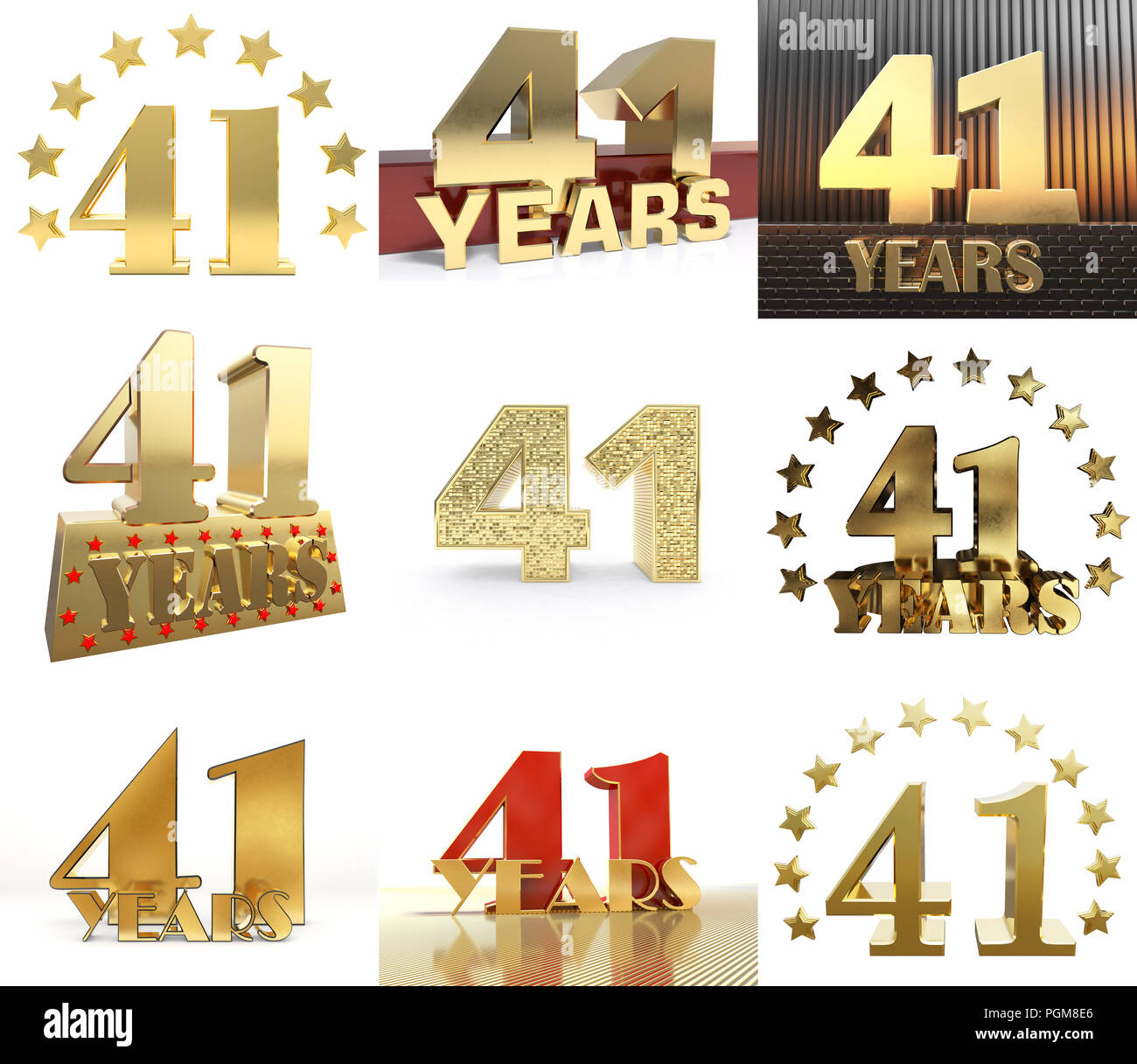Número De Serie De 41 Años 41 Años Celebración De Diseño