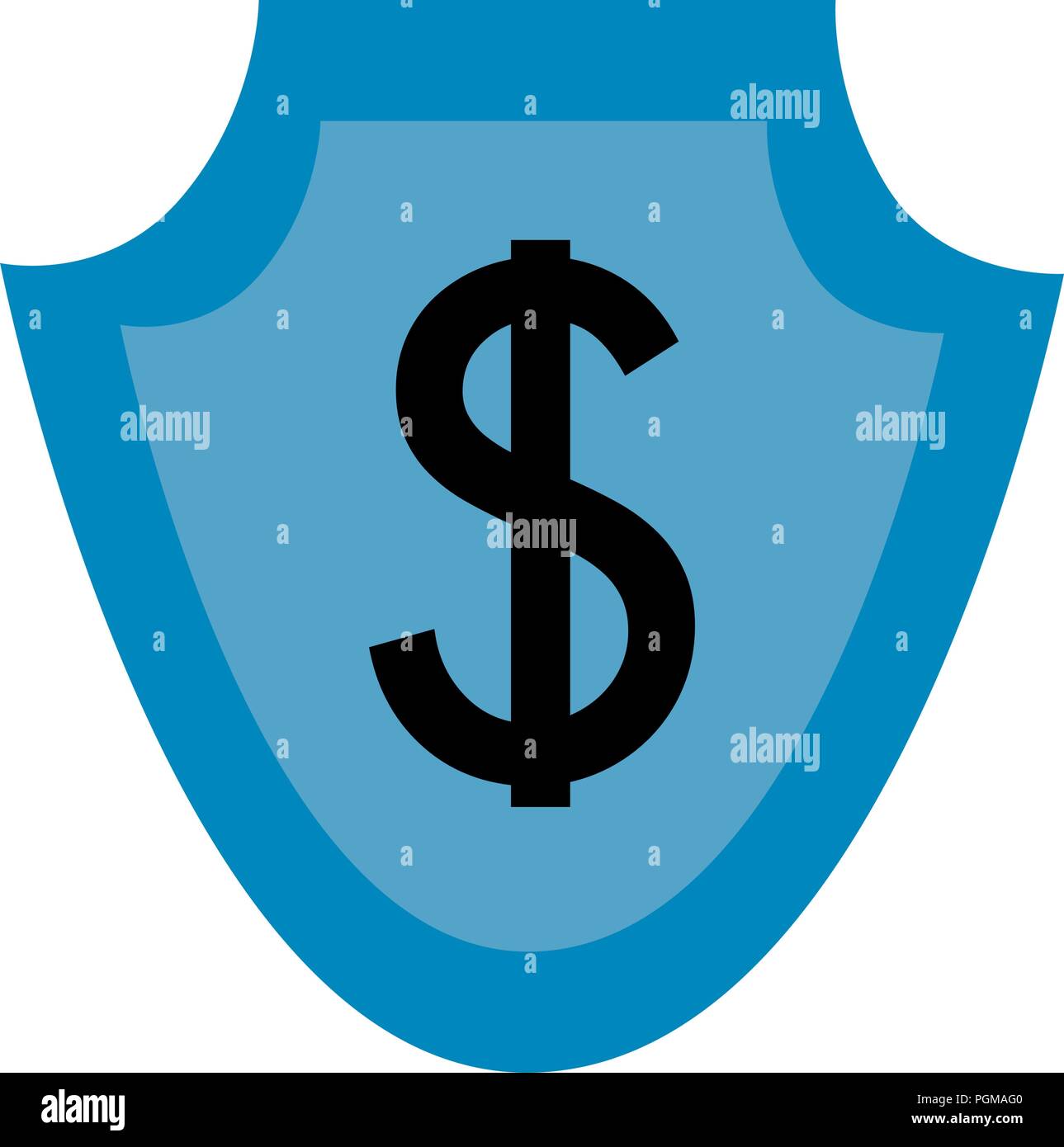 Moneda escudo como símbolo de dólar divisas ilustración vectorial