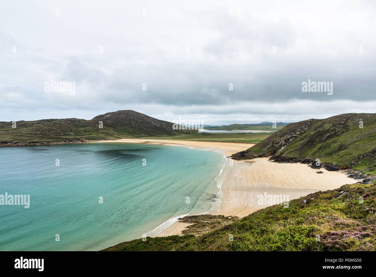 Esta es una playa aislada en el Downings , Donegal Irlanda. La zona es conocida como Trá Rossan na. Foto de stock