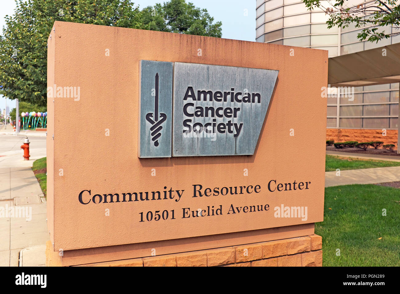 La Sociedad Americana del Cáncer Centro de Recursos Comunitarios en la Universidad Circle barrio de Cleveland, Ohio, EE.UU. Foto de stock
