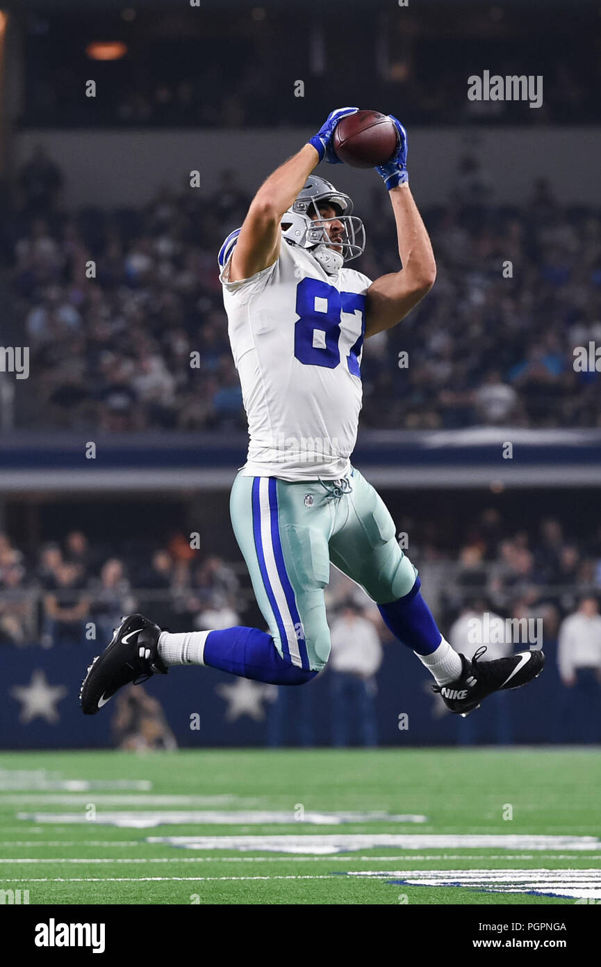Agosto 26 2018 Los Dallas Cowboys Geoff Swaim Apretado Final 87 Durante La Primera Mitad Del