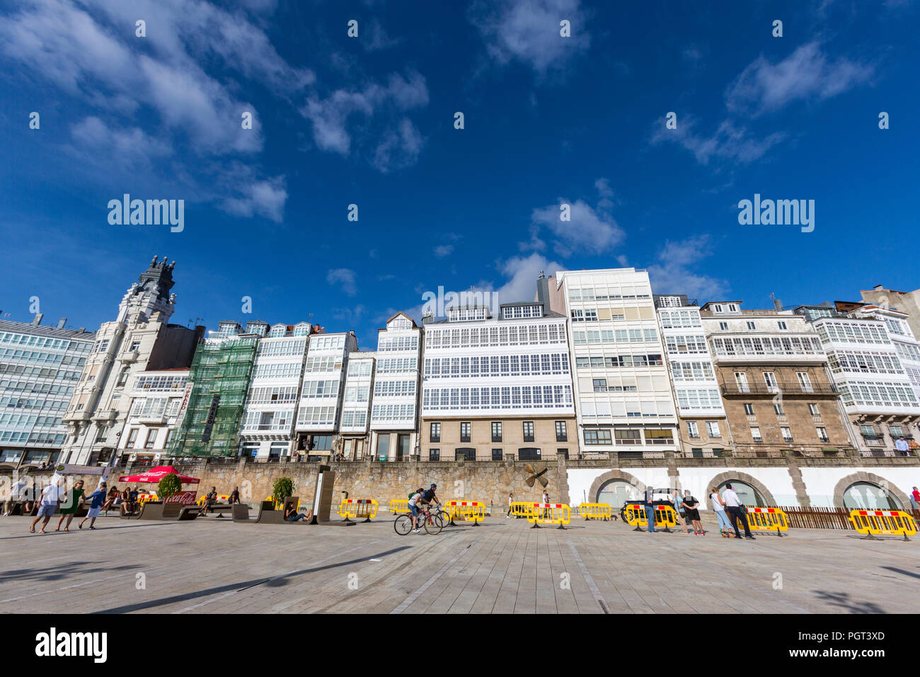 La Explanada Do Parrote, A Coruña, Galicia, España Foto de stock